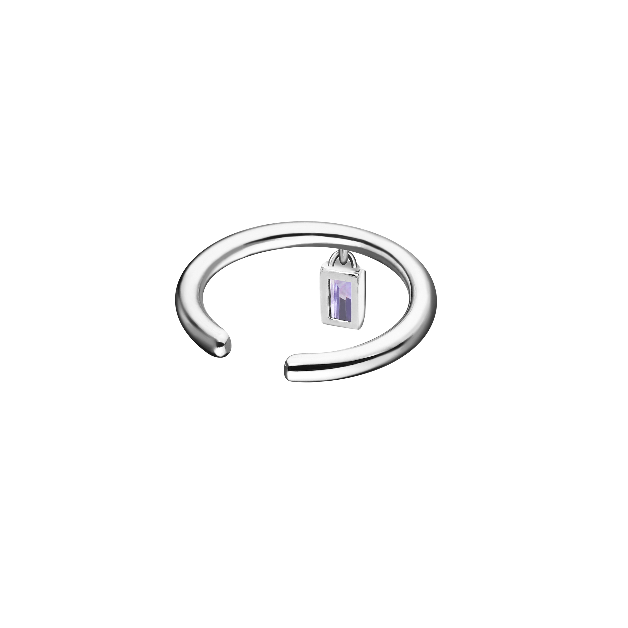 Cuff with suspended tanzanite