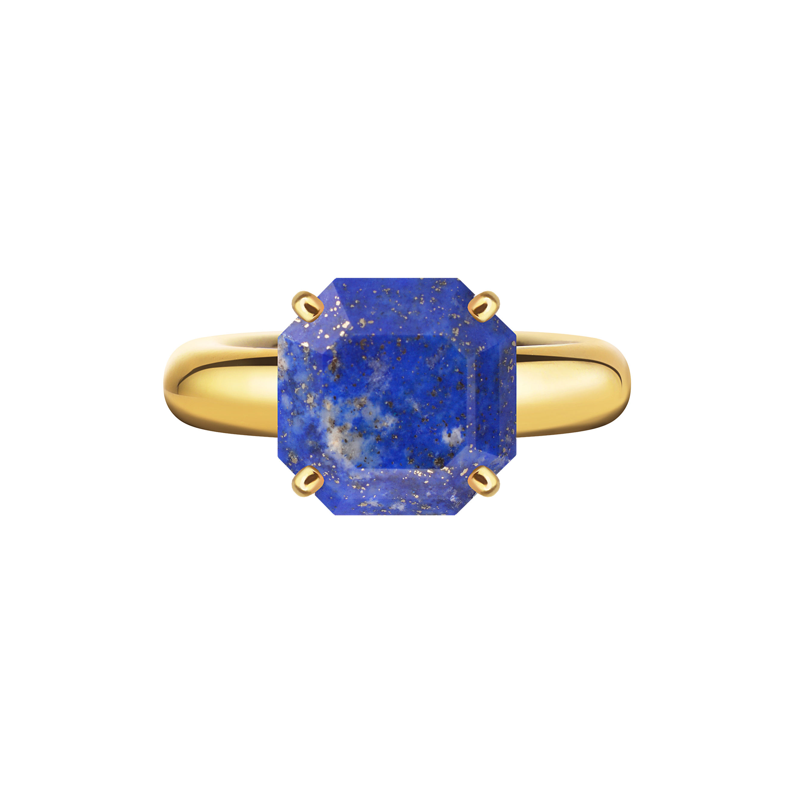 Позолоченное кольцо из серебра Cartoon Ring с лазуритом