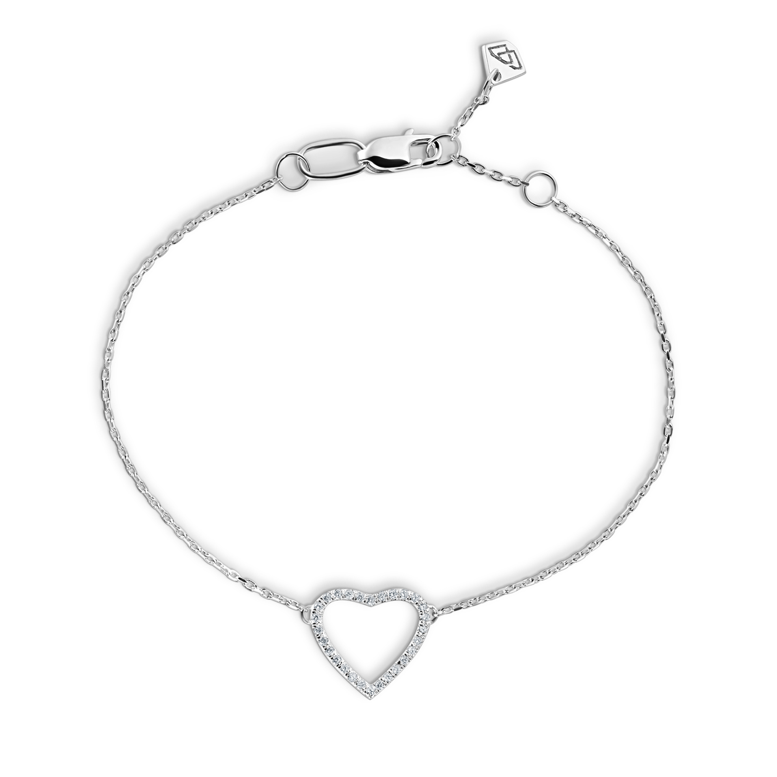 White gold bracelet with heart