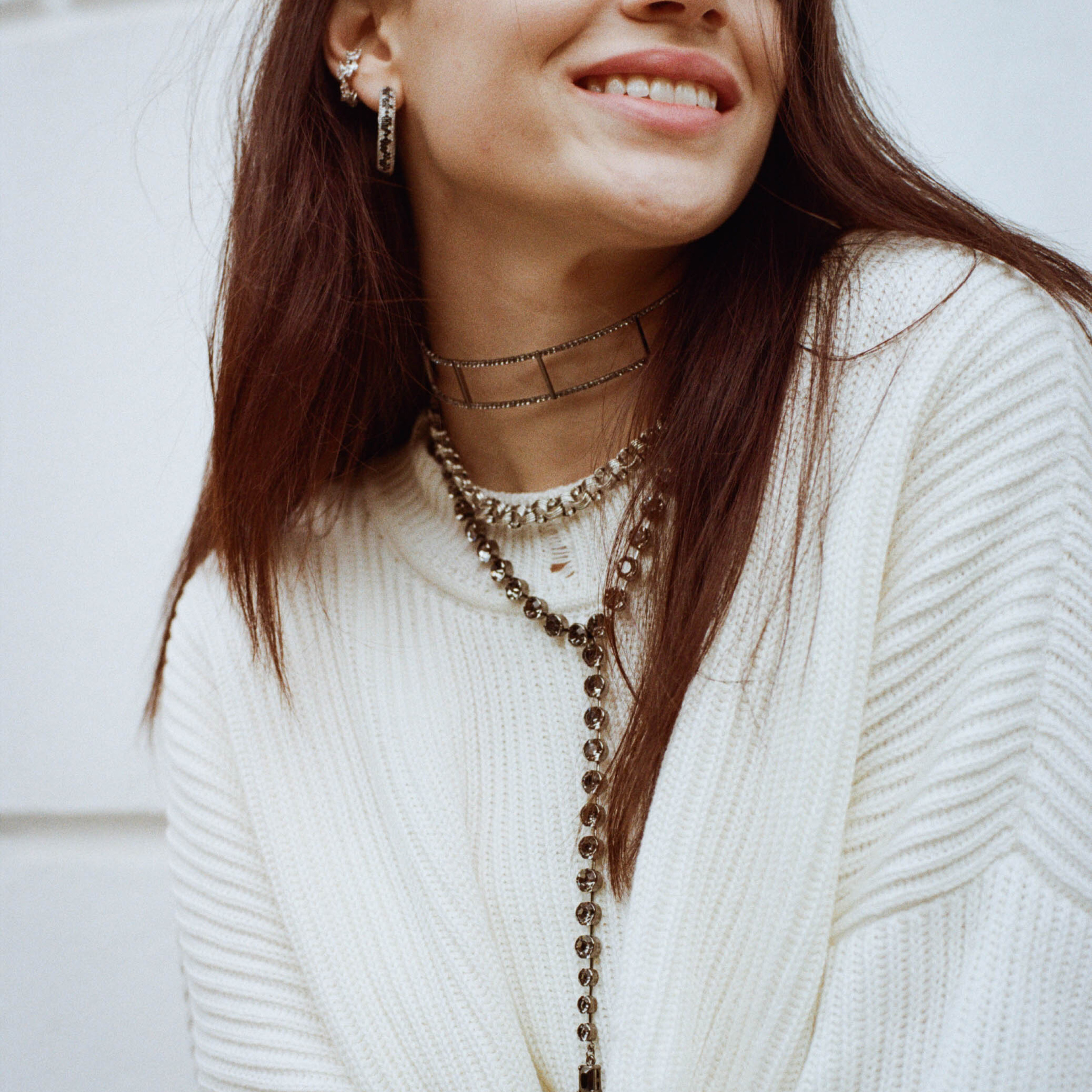 Blackened choker with crystals