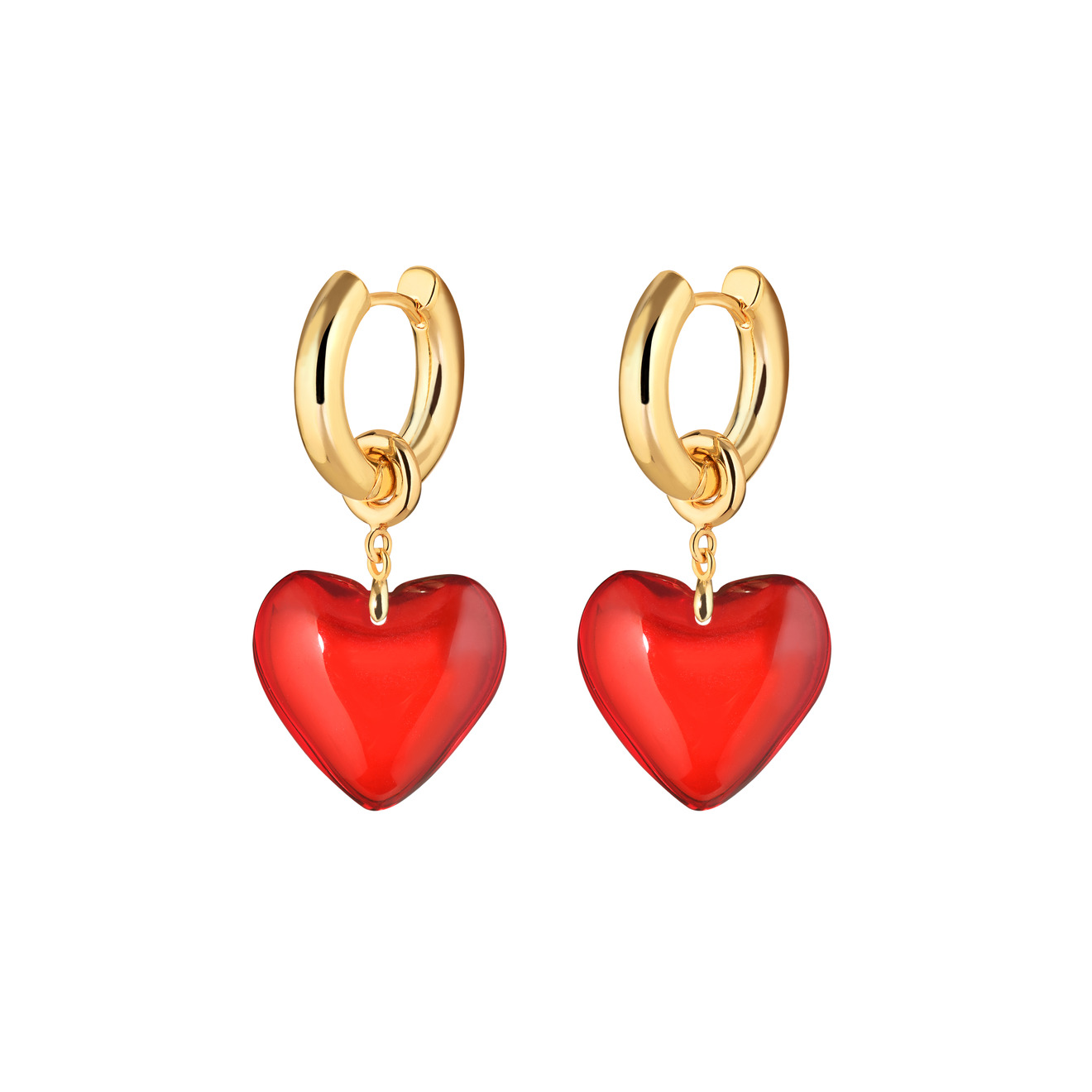 Kotlo Studio Золотистые серьги Sweetheart с красными сердцами aqua золотистые серьги с красными подвесками сердцами
