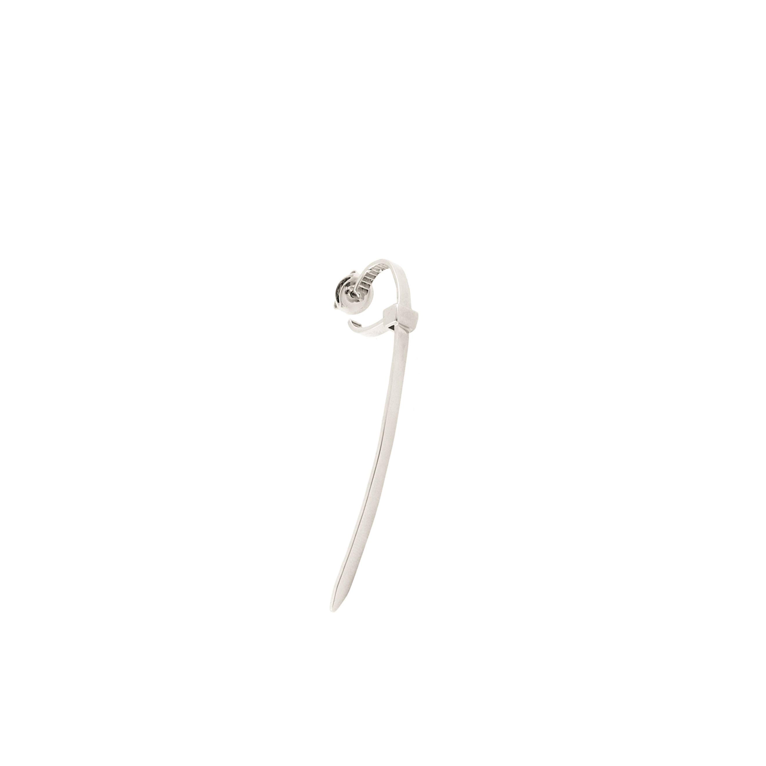 Small silver zip-tie earring