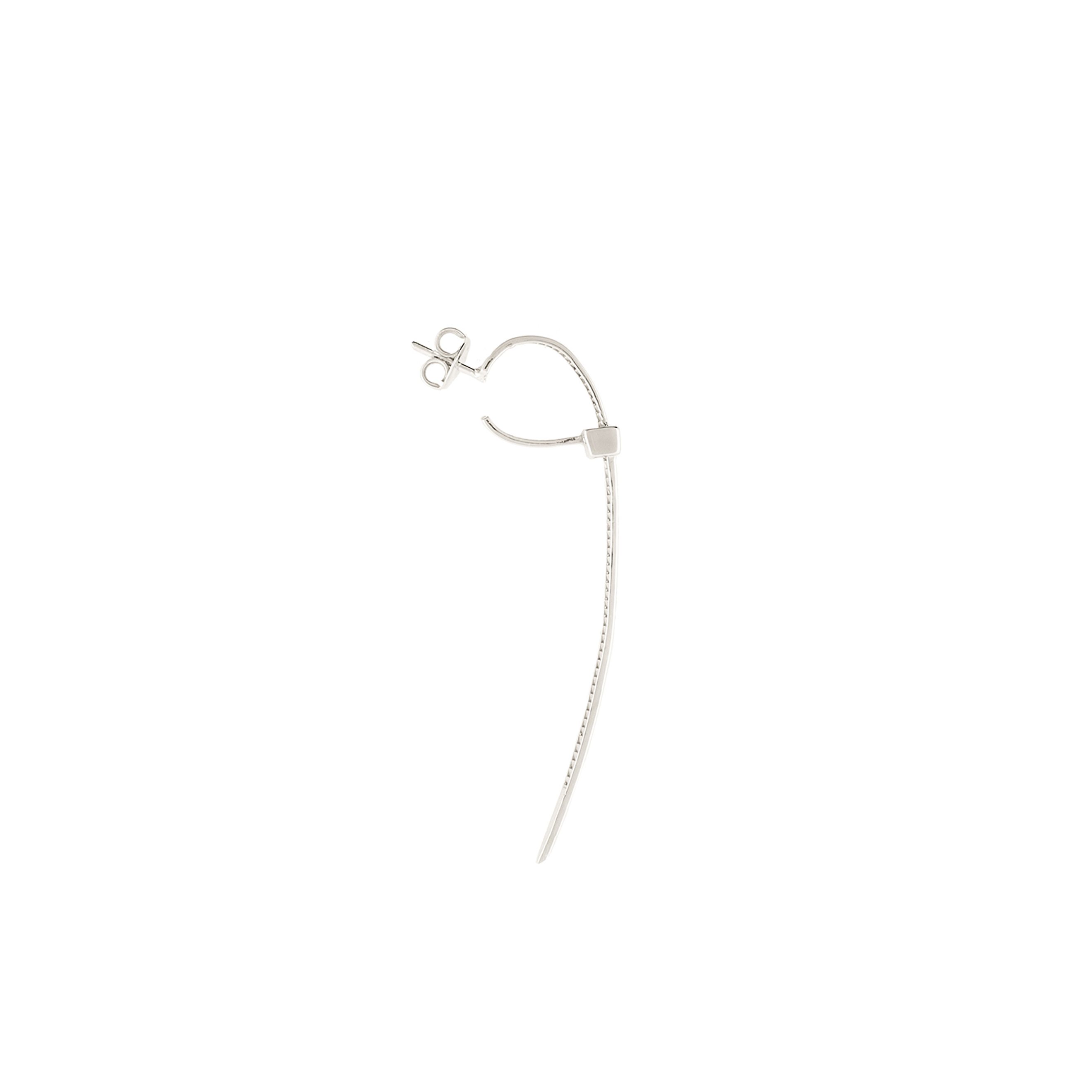 Small silver zip-tie earring