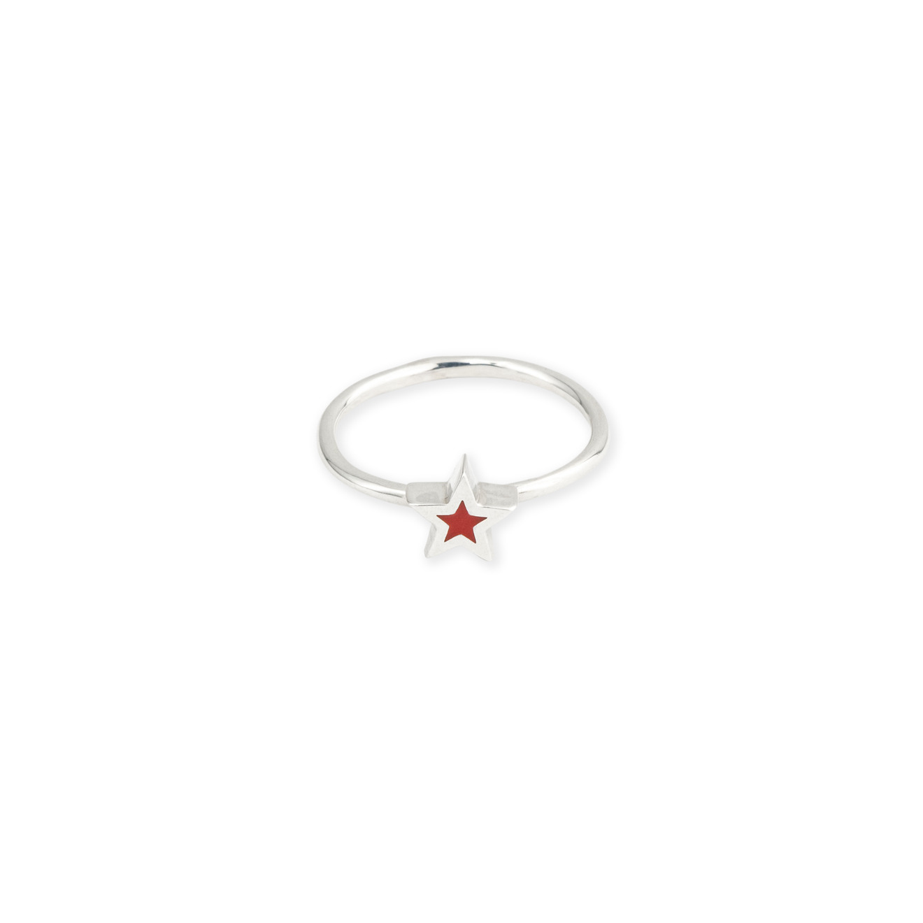 УРА jewelry Кольцо-звезда из серебра с красной эмалью ура jewelry пусеты сердца из серебра с эмалью