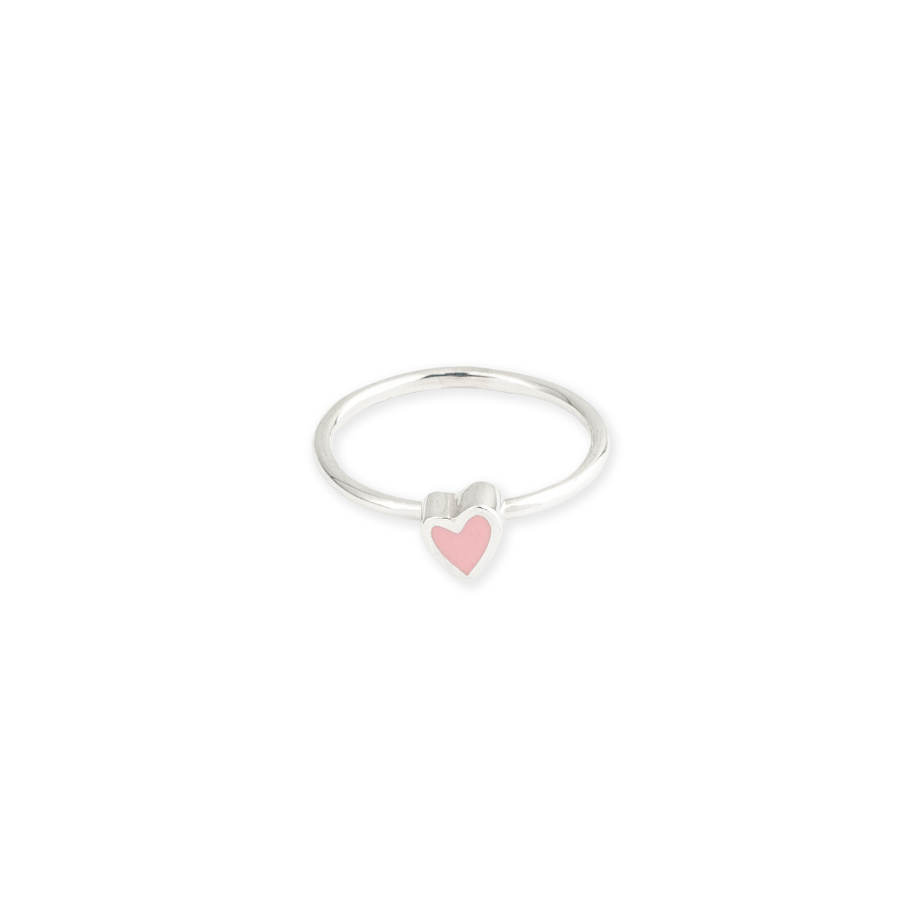 цена УРА jewelry Кольцо из серебра с розовым сердцем эмаль