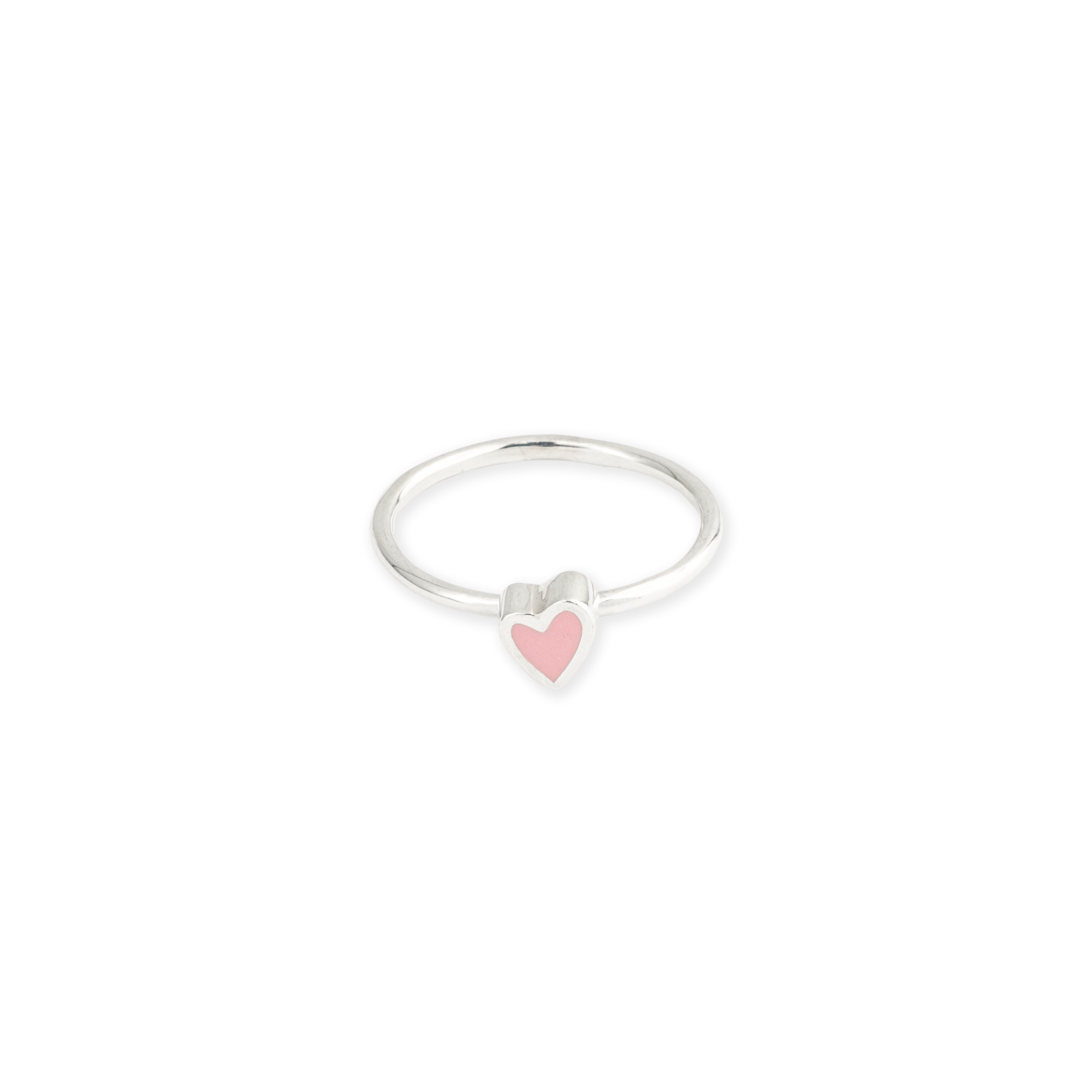 Тонкие кольца УРА jewelry Кольцо цельное с 1 сердцем эмаль