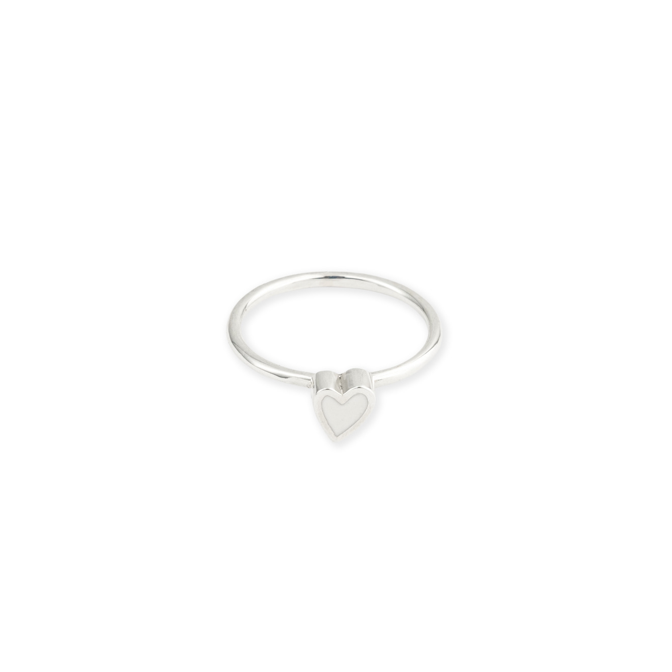 УРА jewelry Кольцо из серебра с белым сердцем