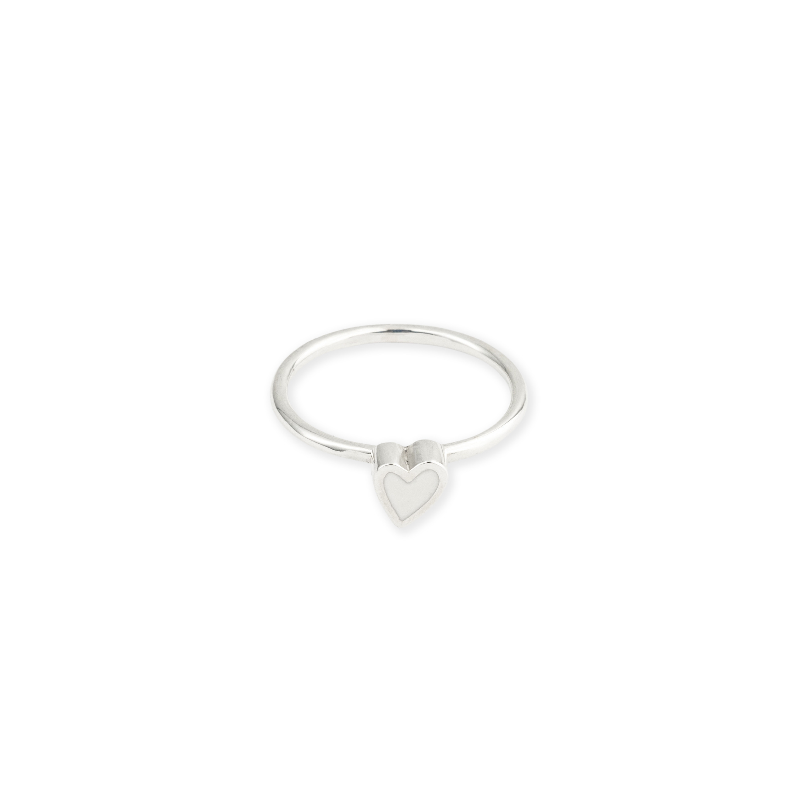 Тонкие кольца УРА jewelry Кольцо цельное с 1 сердцем эмаль