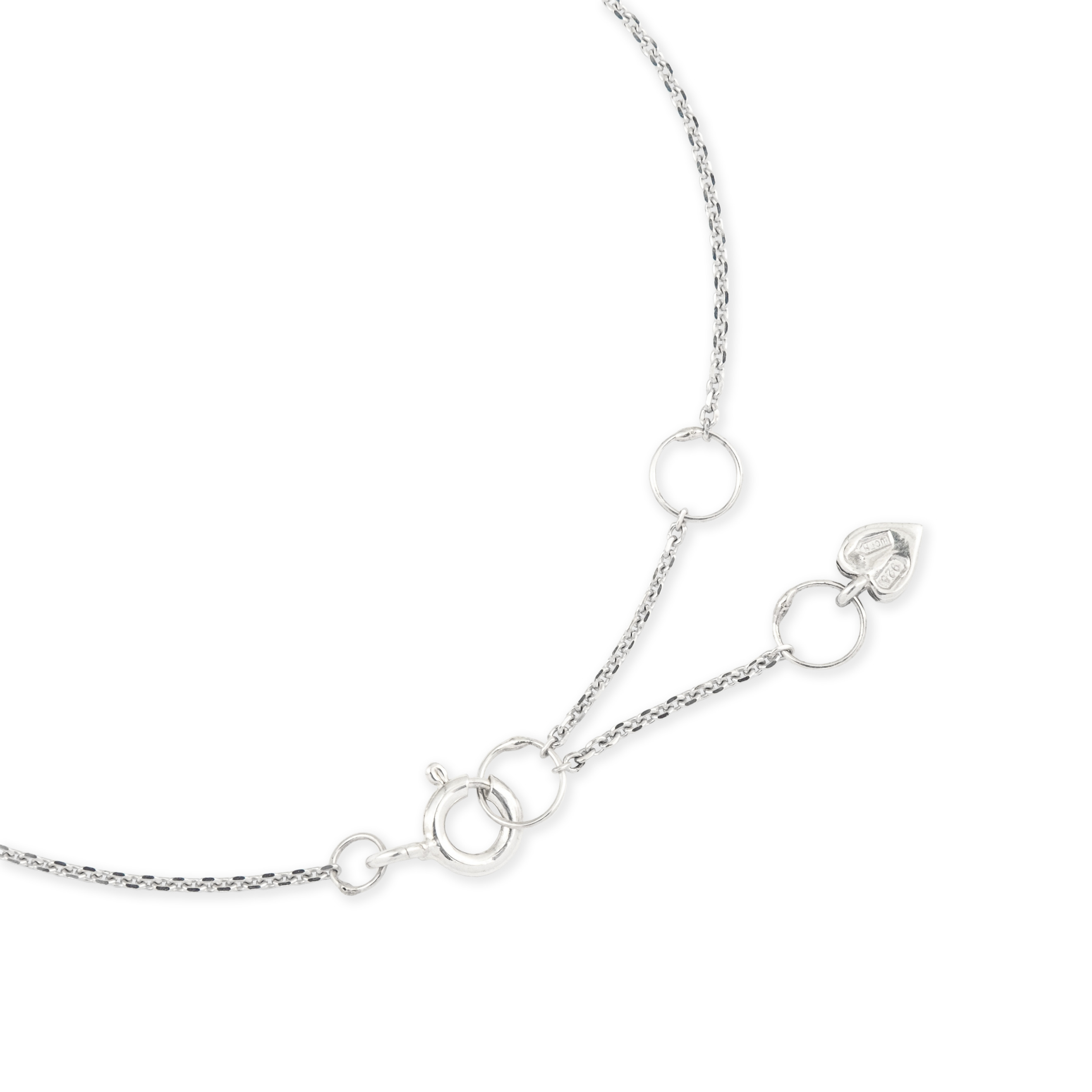 Silver bracelet with a blue heart
