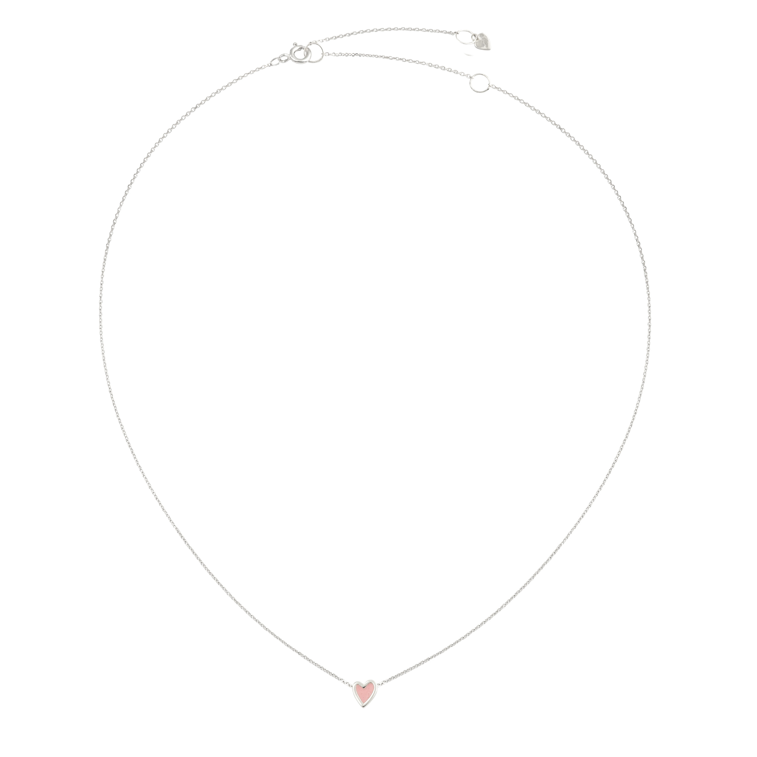 Колье-цепи УРА jewelry Подвеска из серебра с розовой эмалью Сердце