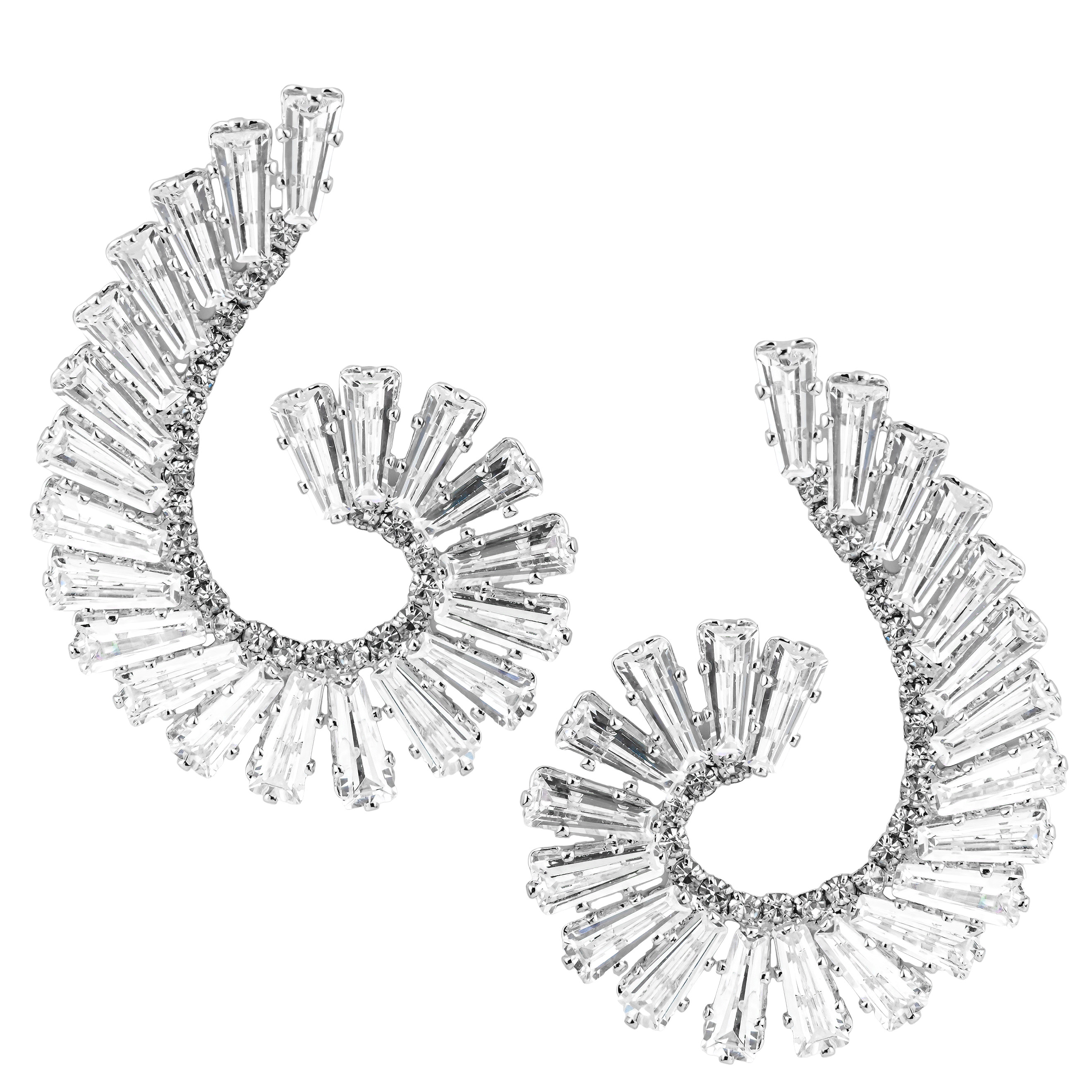 spiral earrings with crystals