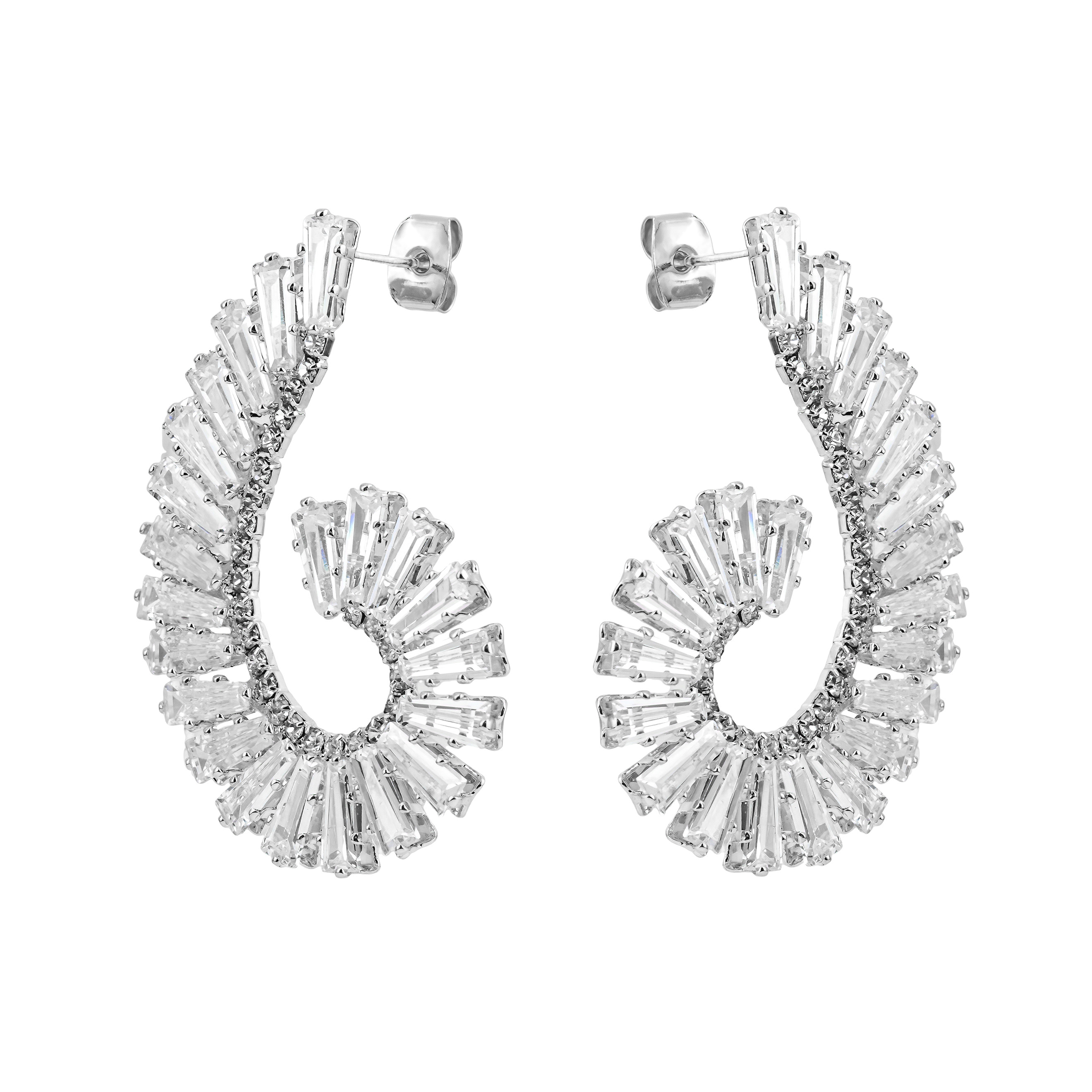 spiral earrings with crystals