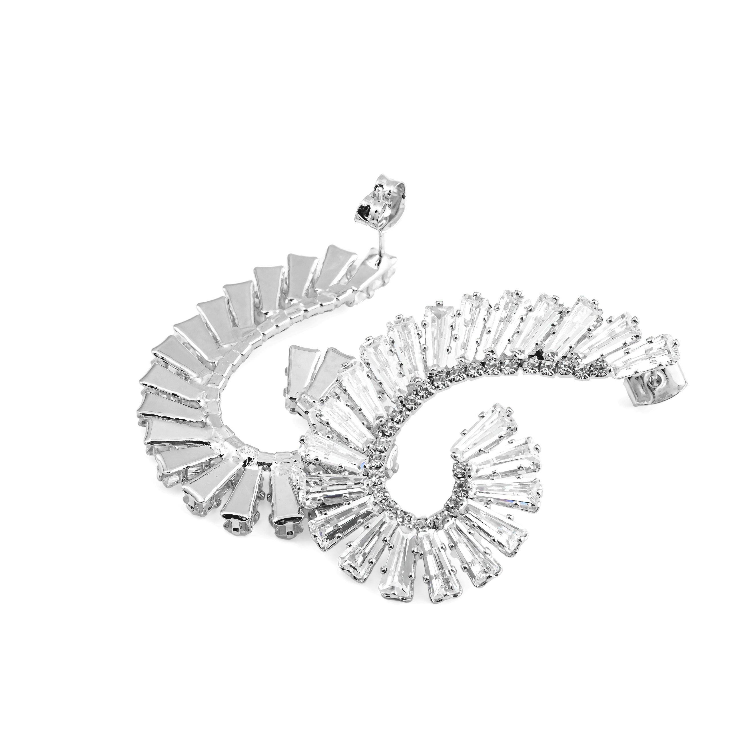 spiral earrings with crystals
