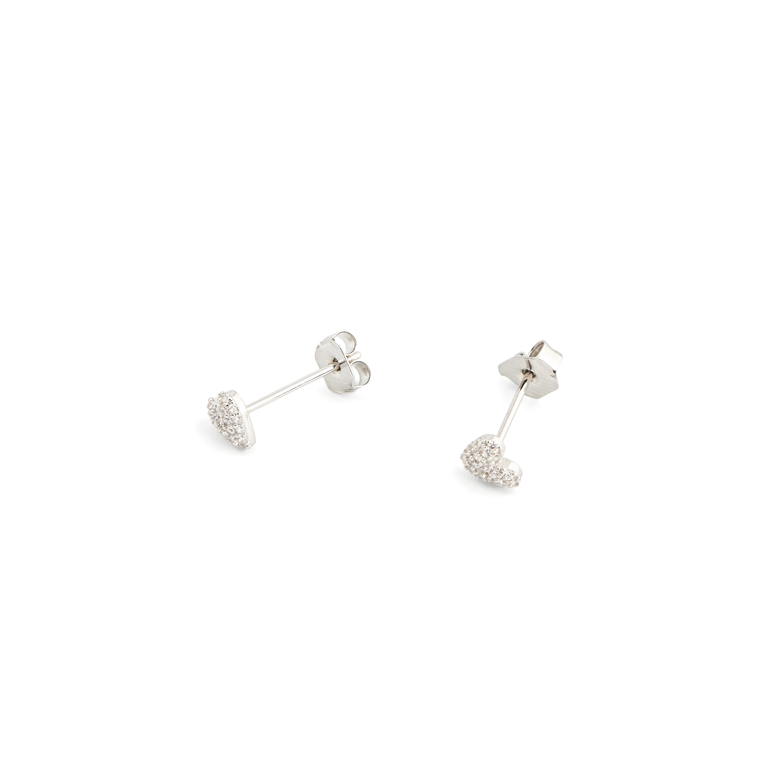 Silver Mini Heart Earrings