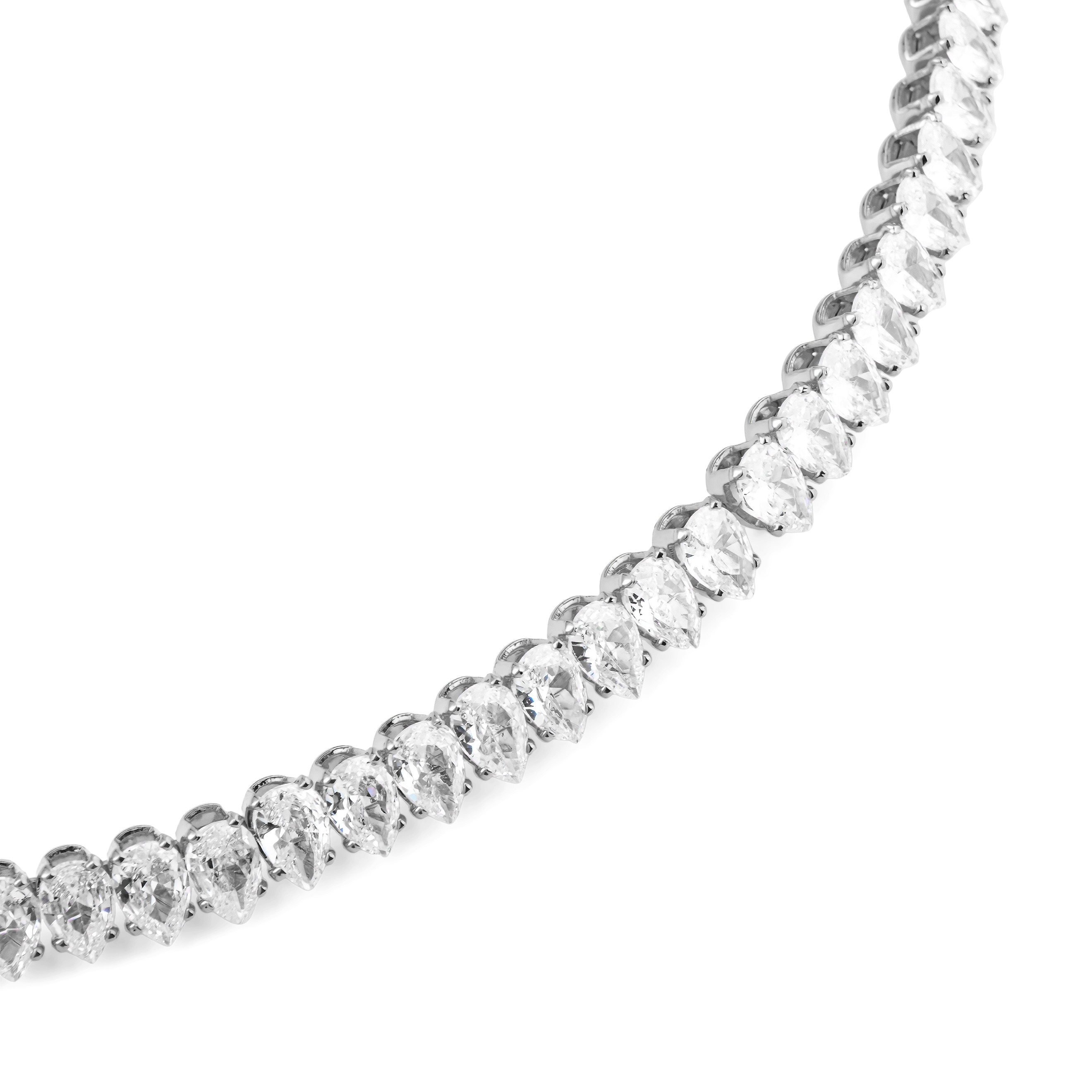 Silver choker with white crystals