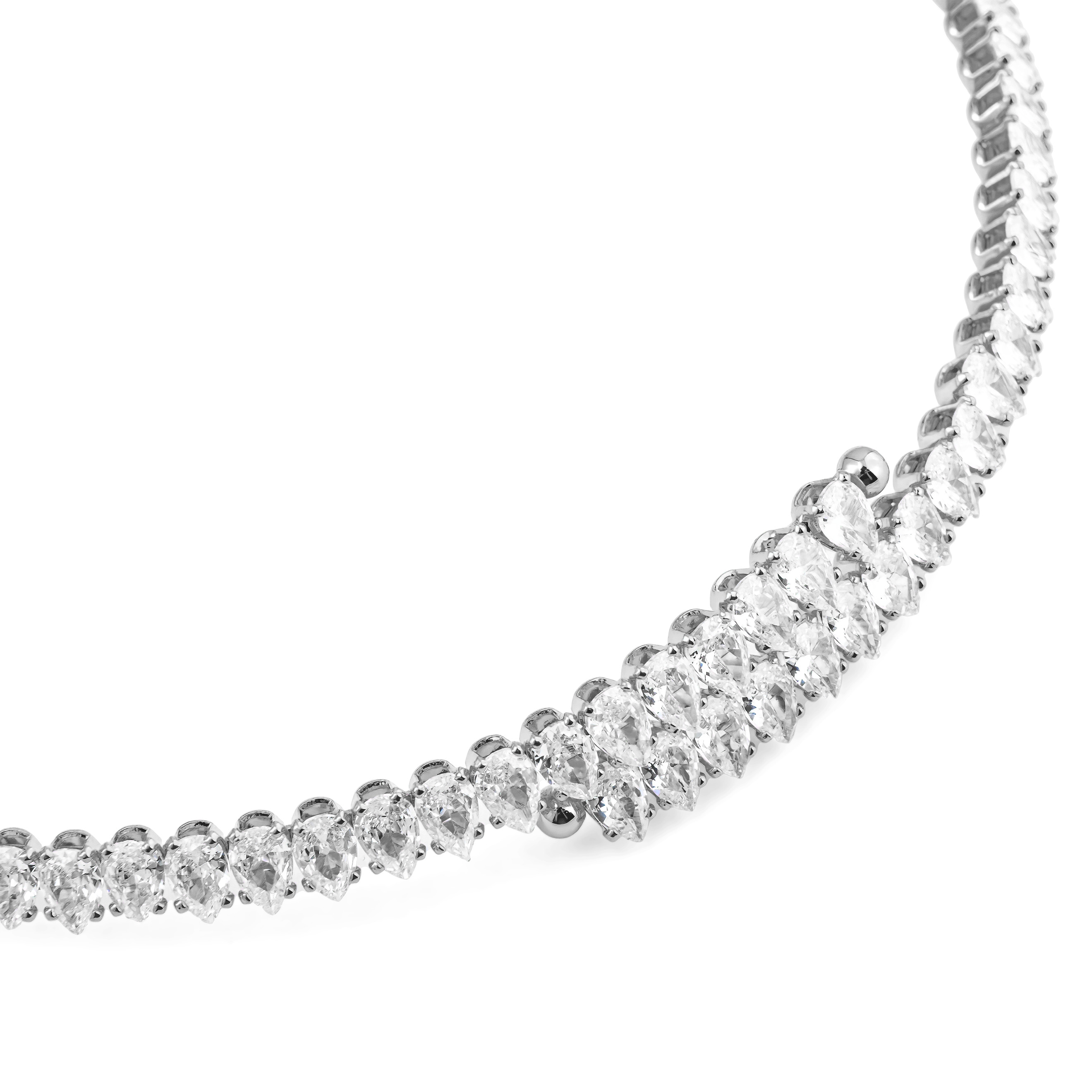 Silver choker with white crystals