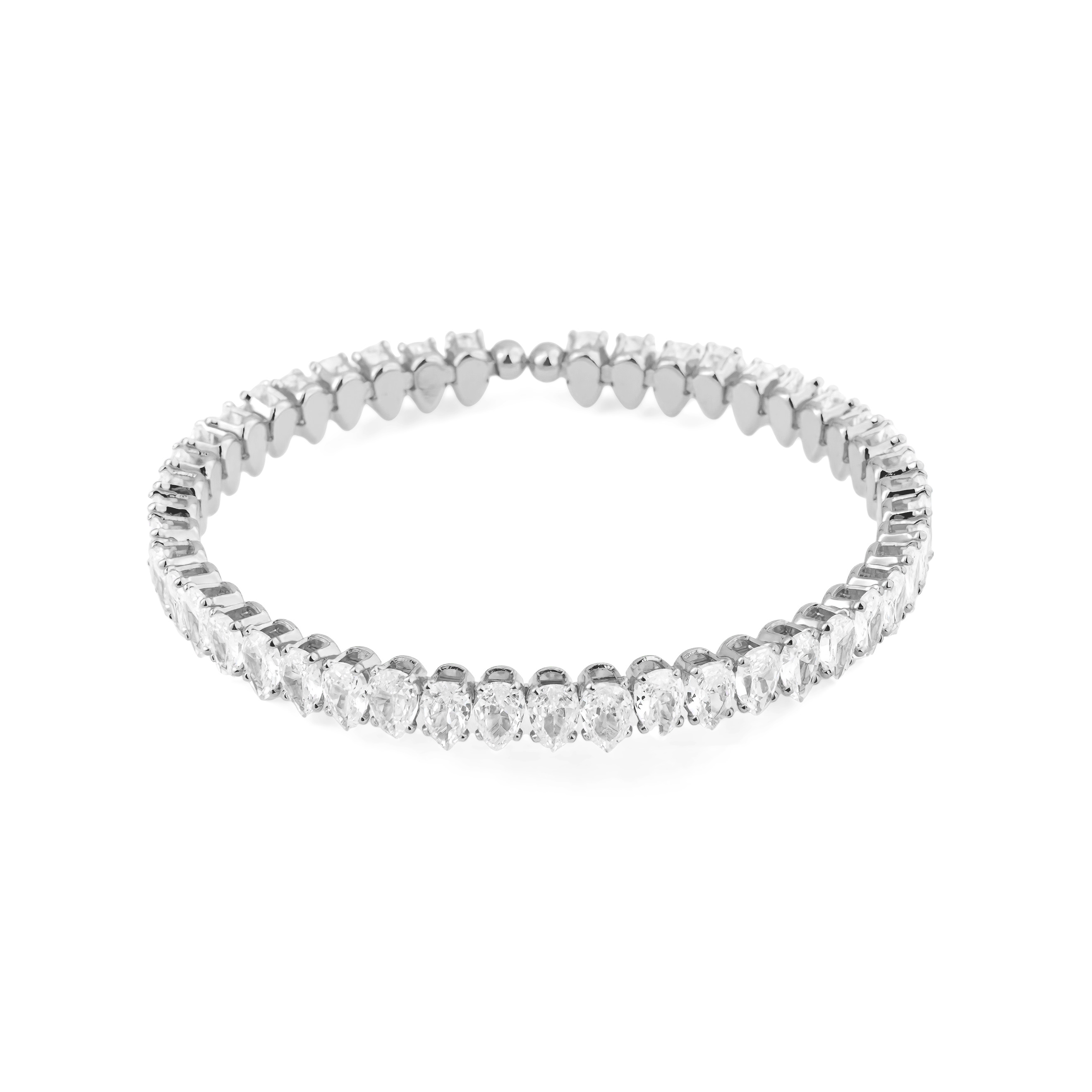 Silver bracelet with crystals