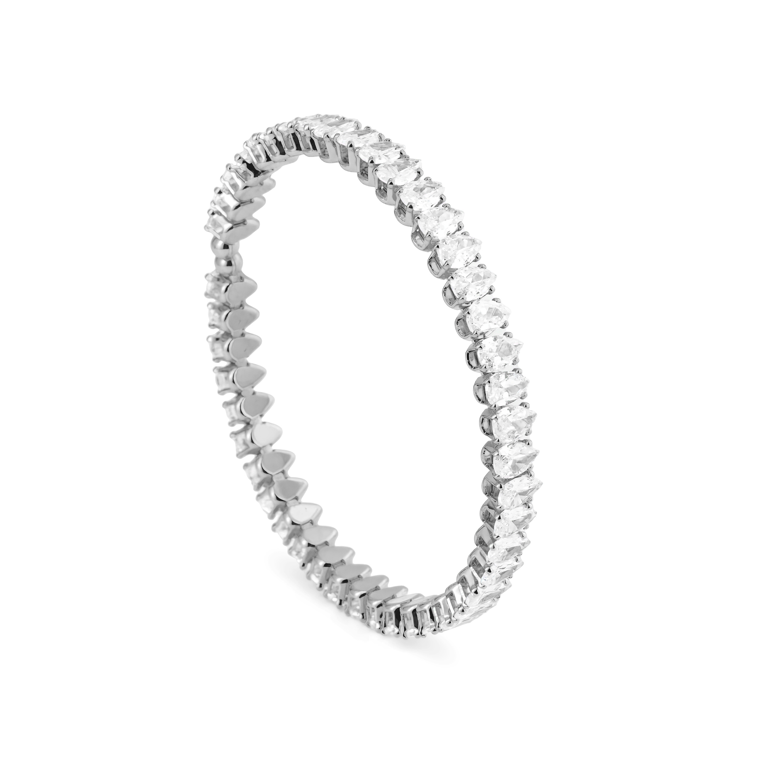 Silver bracelet with crystals