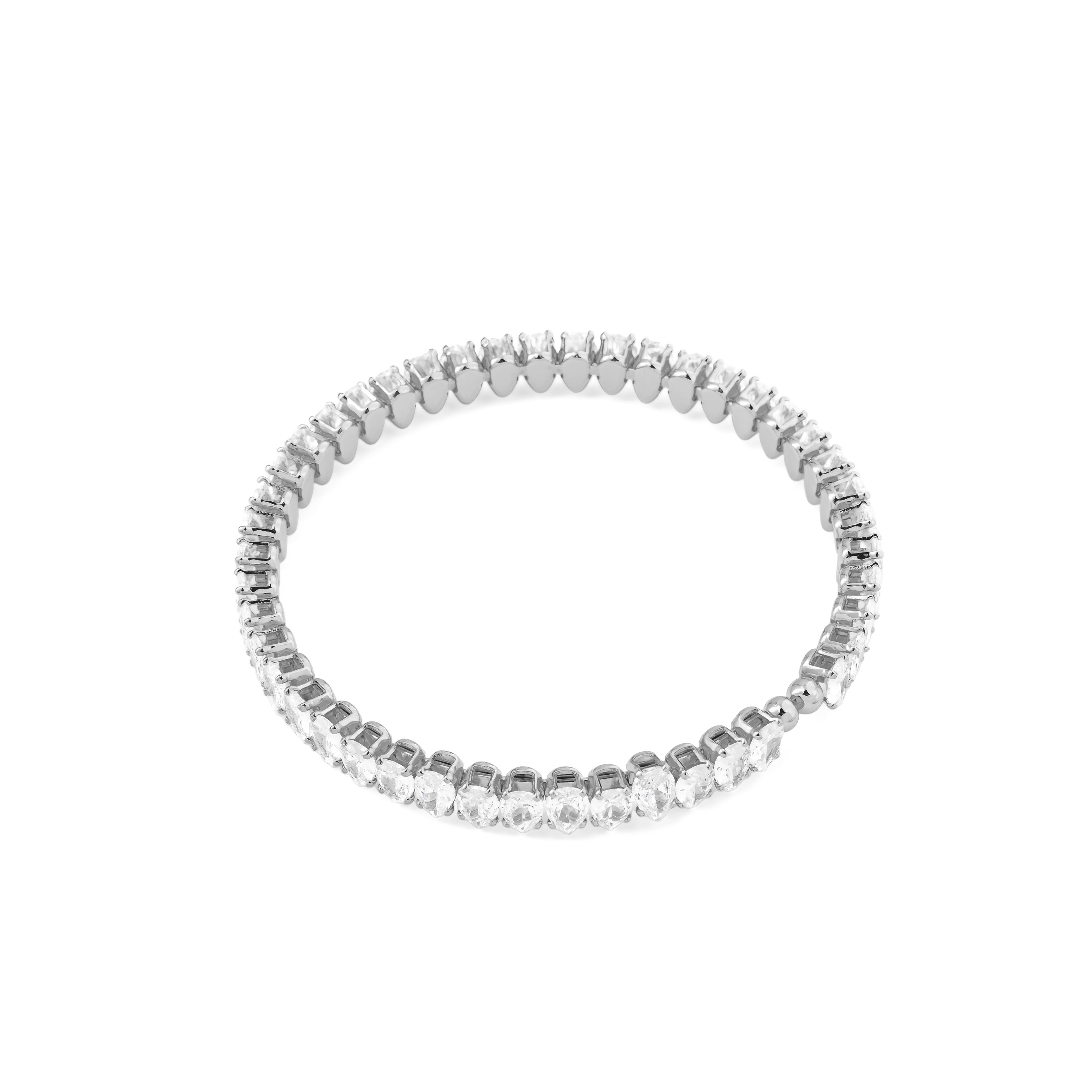 Silver bracelet with crystals