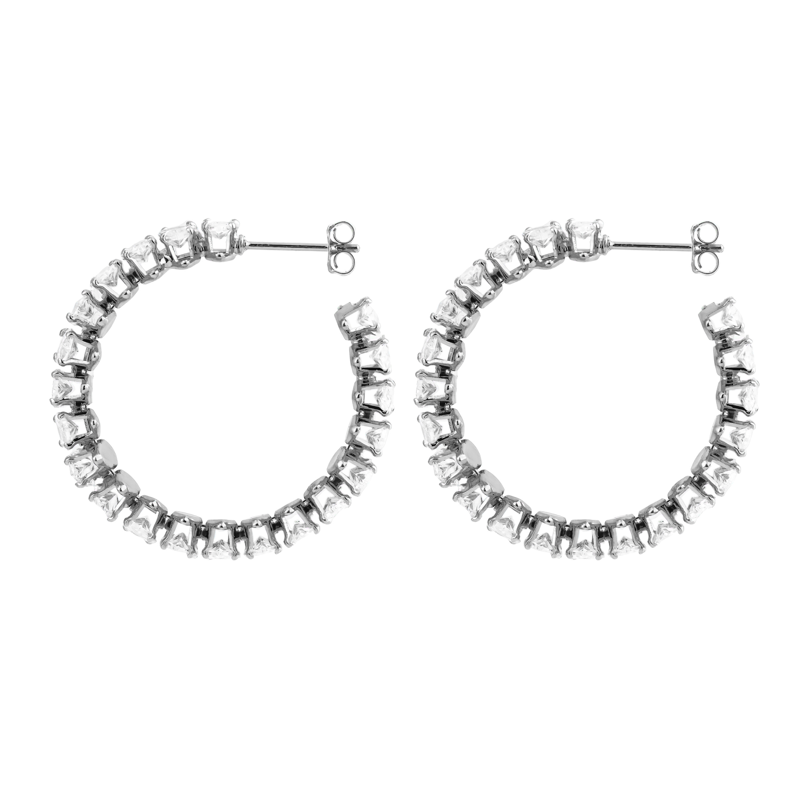round earrings with crystals