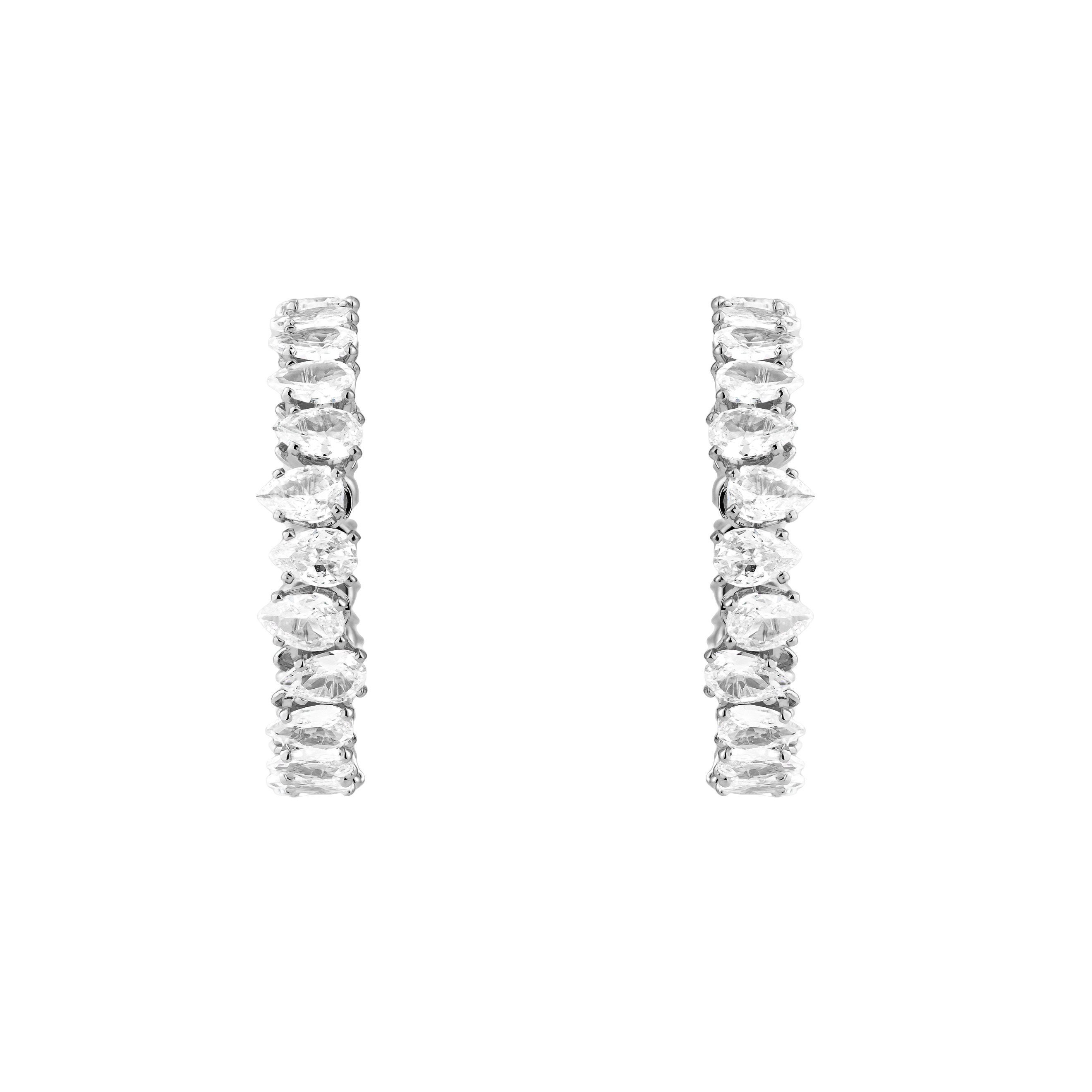 round earrings with crystals