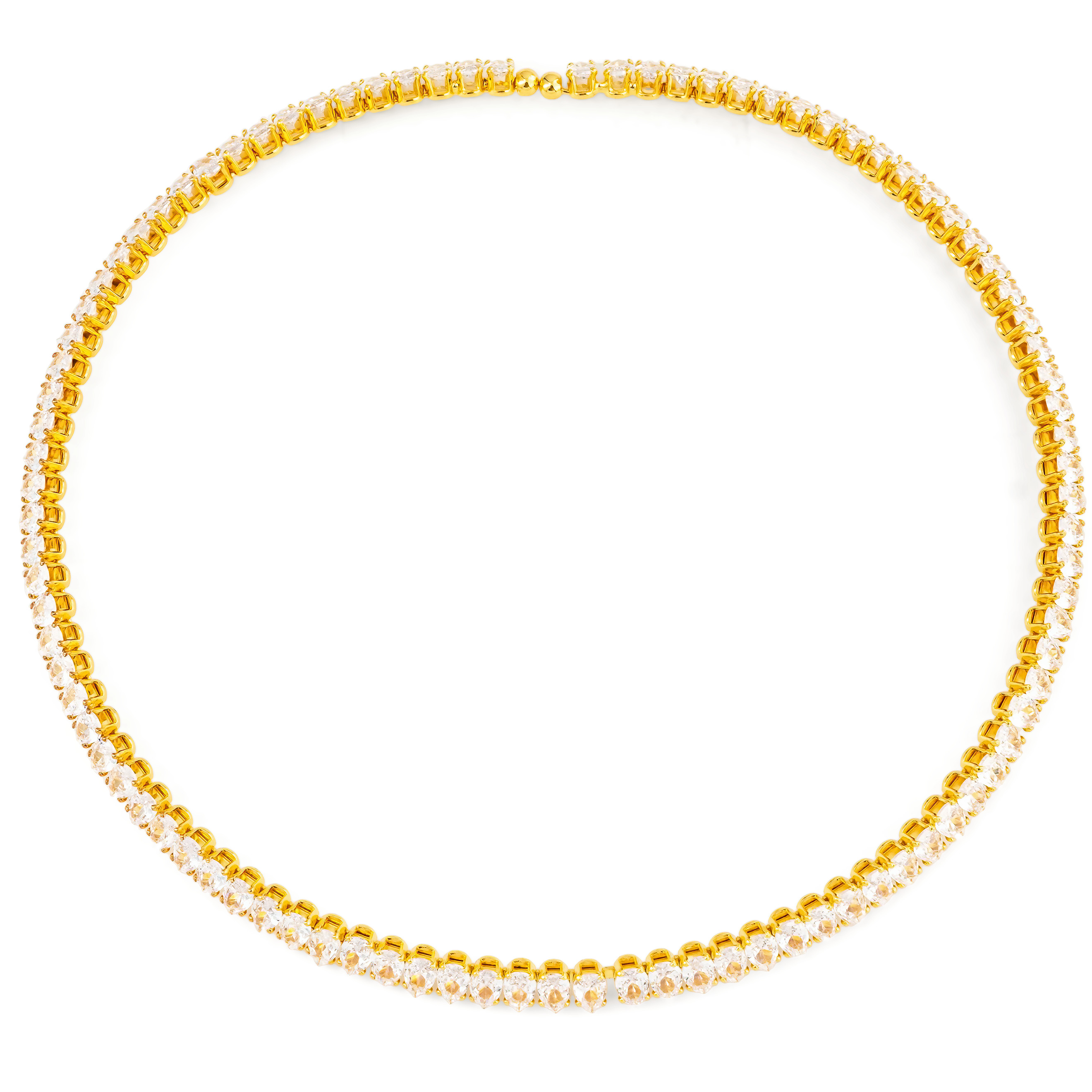 Golden choker with white crystals