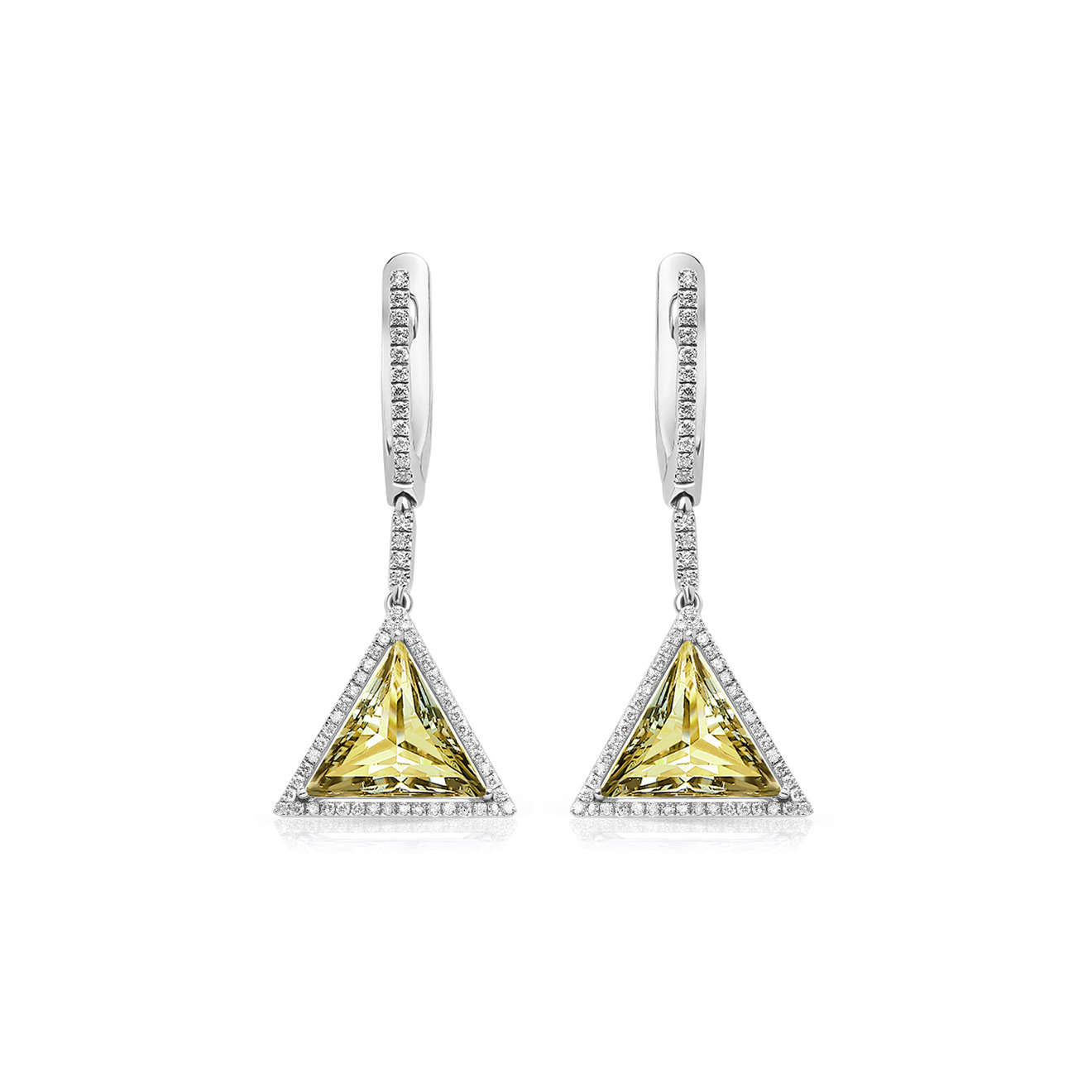 Maya Gemstones Серьги из белого золота с бриллиантами и цитринами фото