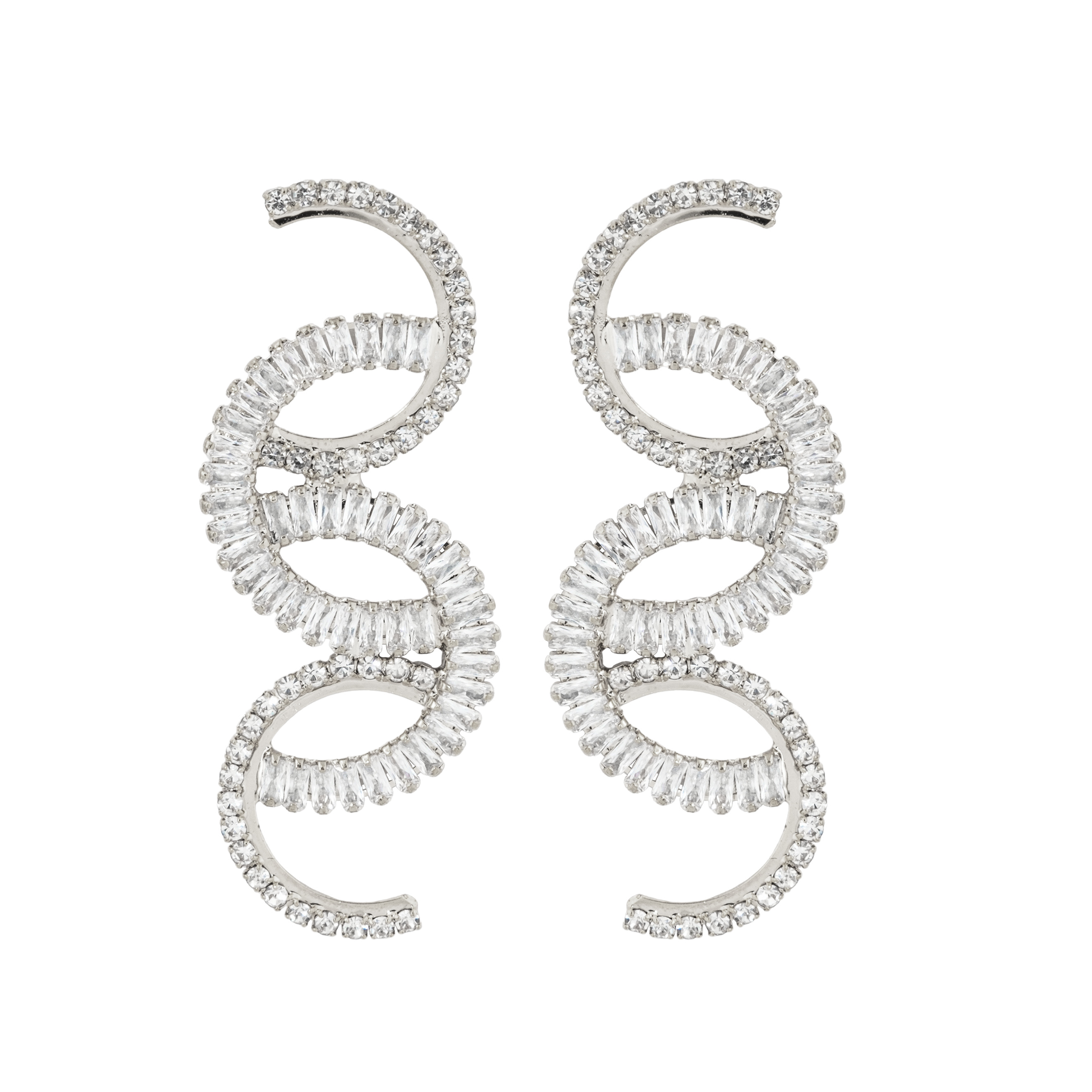 semi-circle earrings with crystals