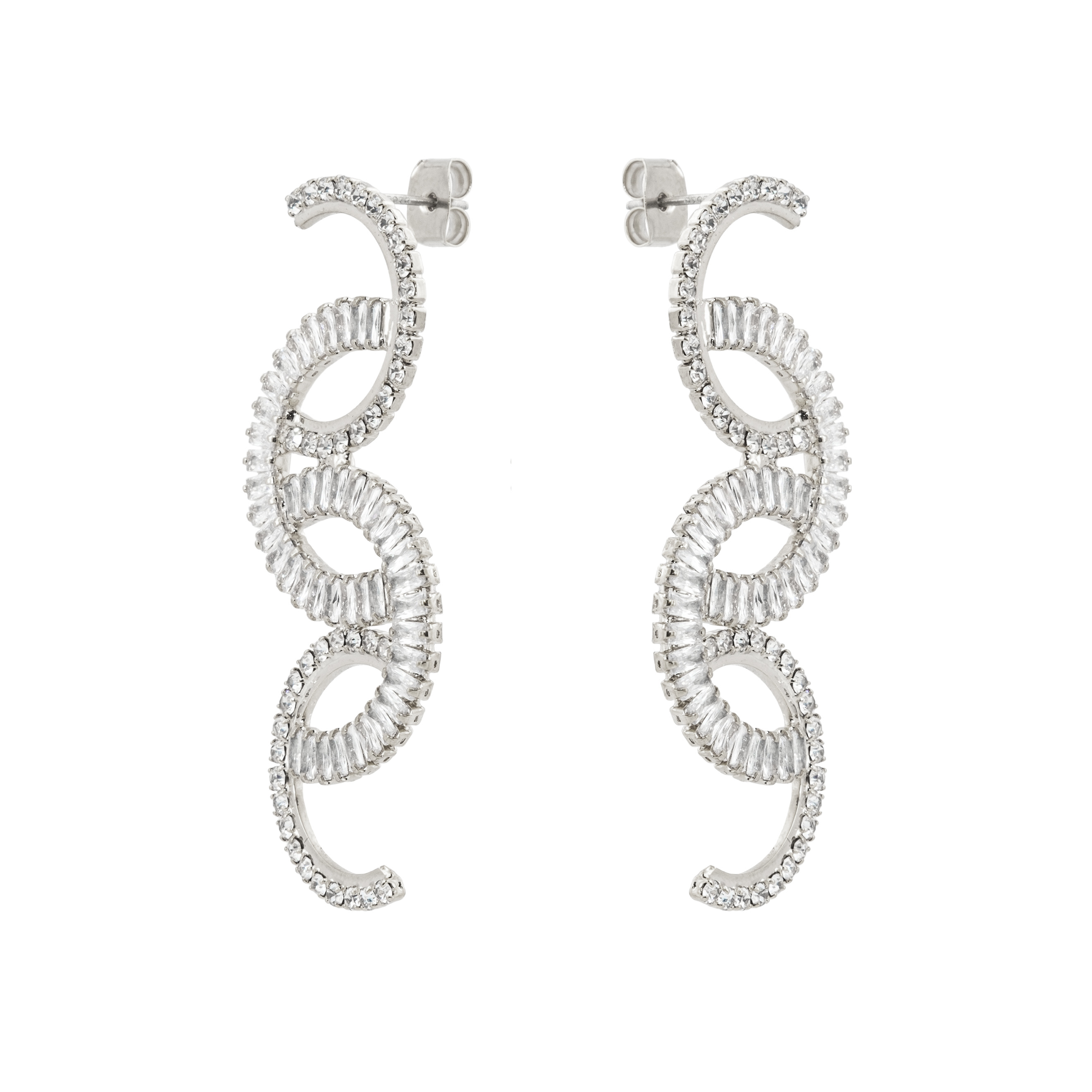 semi-circle earrings with crystals