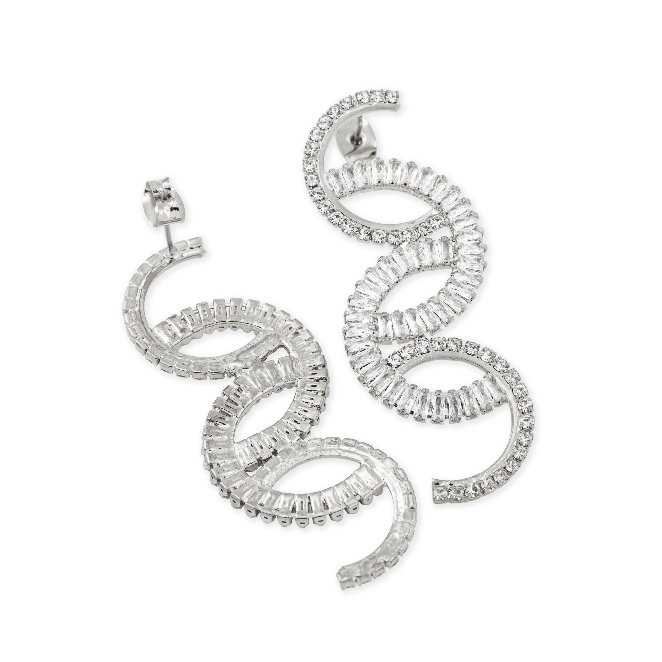 semi-circle earrings with crystals