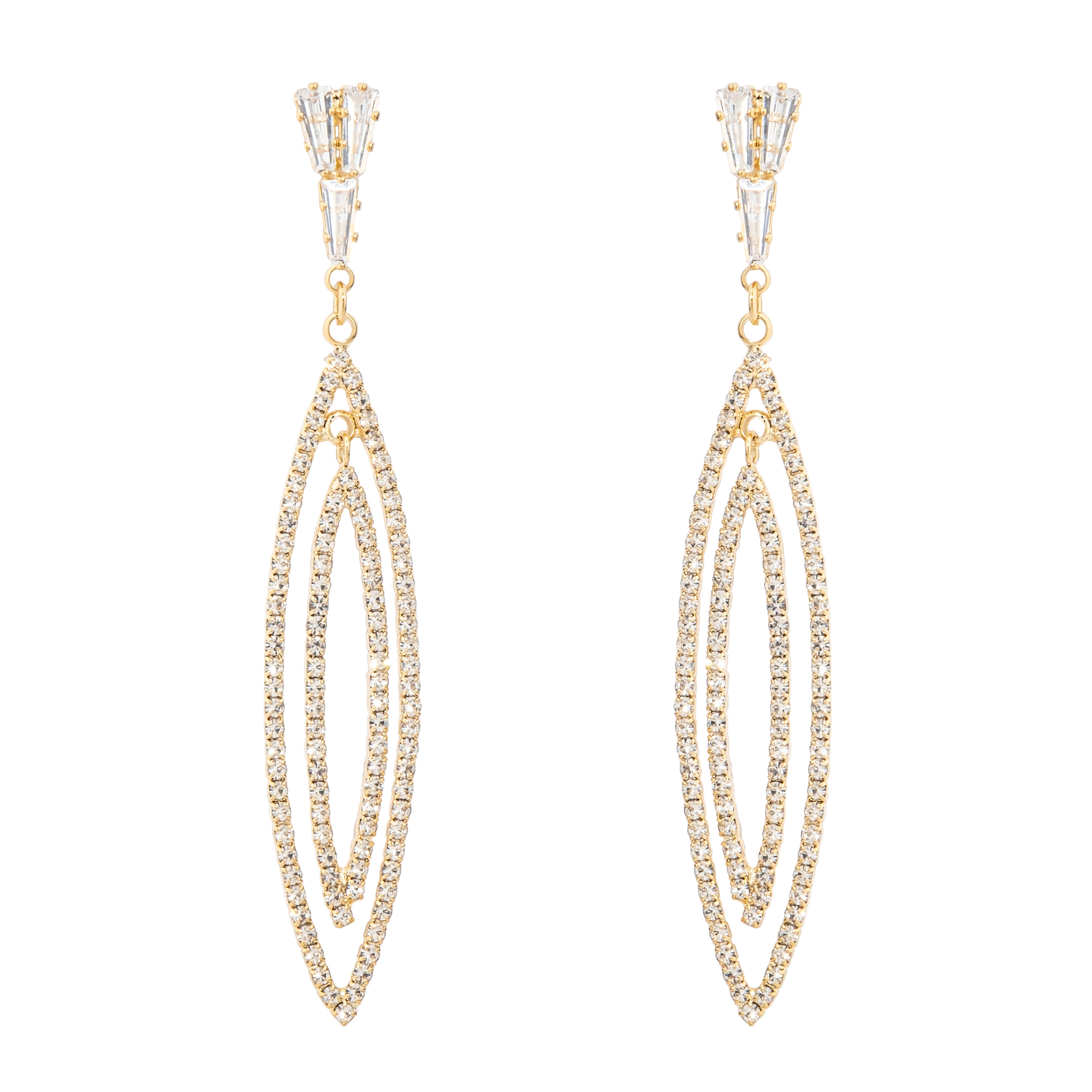 drop earrings with crystals
