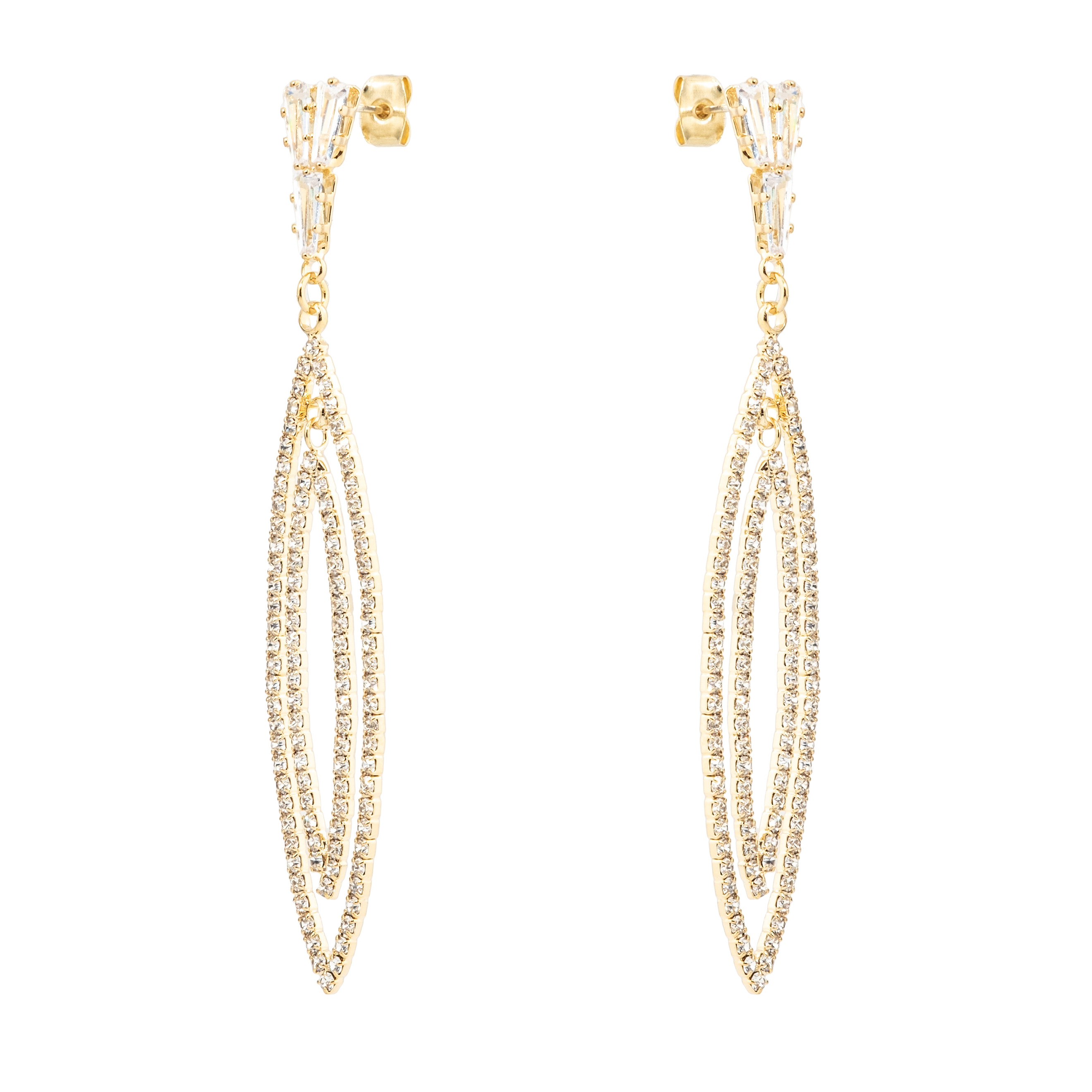 drop earrings with crystals