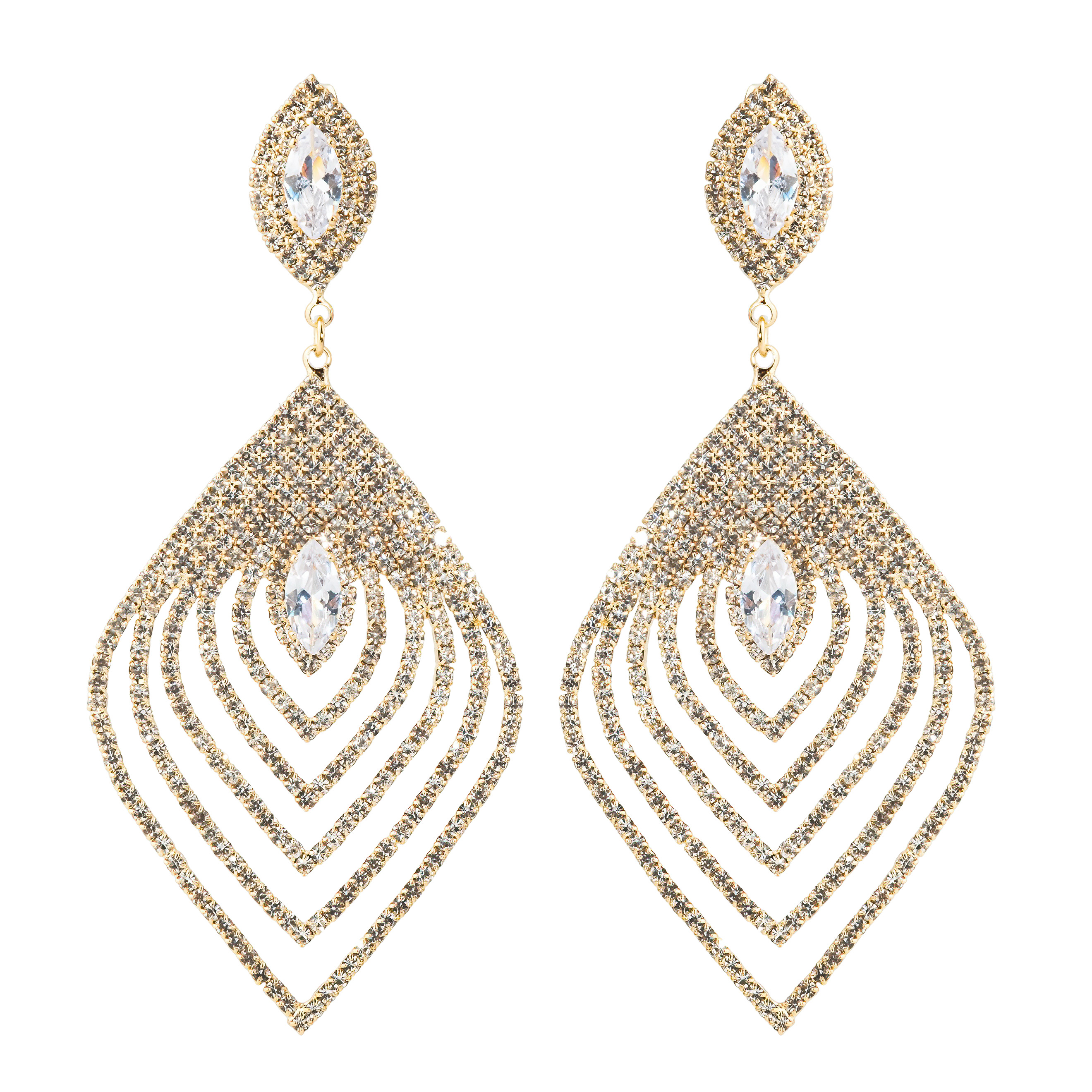 feather earrings with crystals
