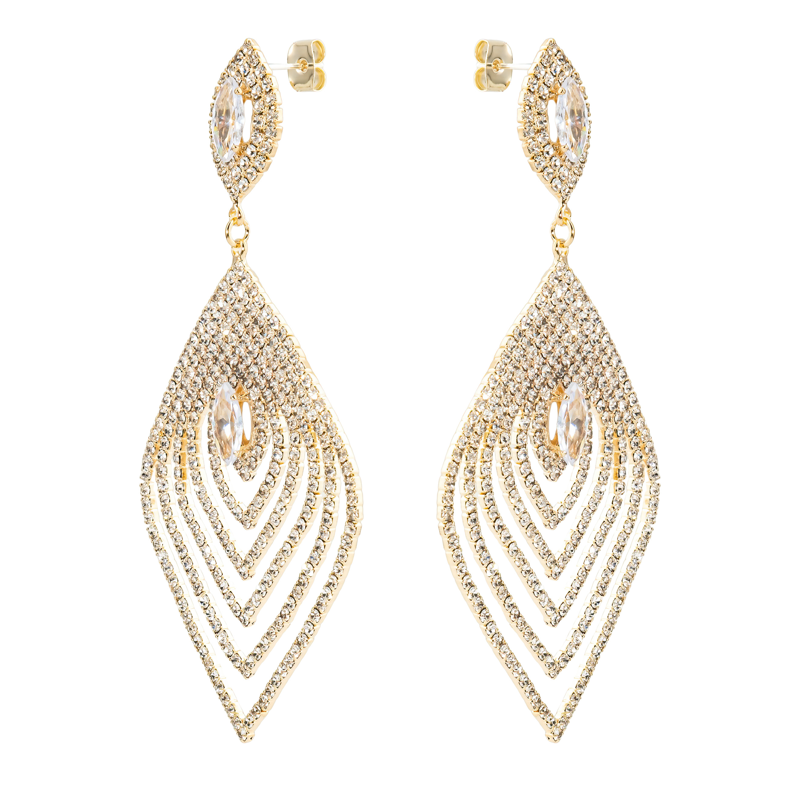 feather earrings with crystals