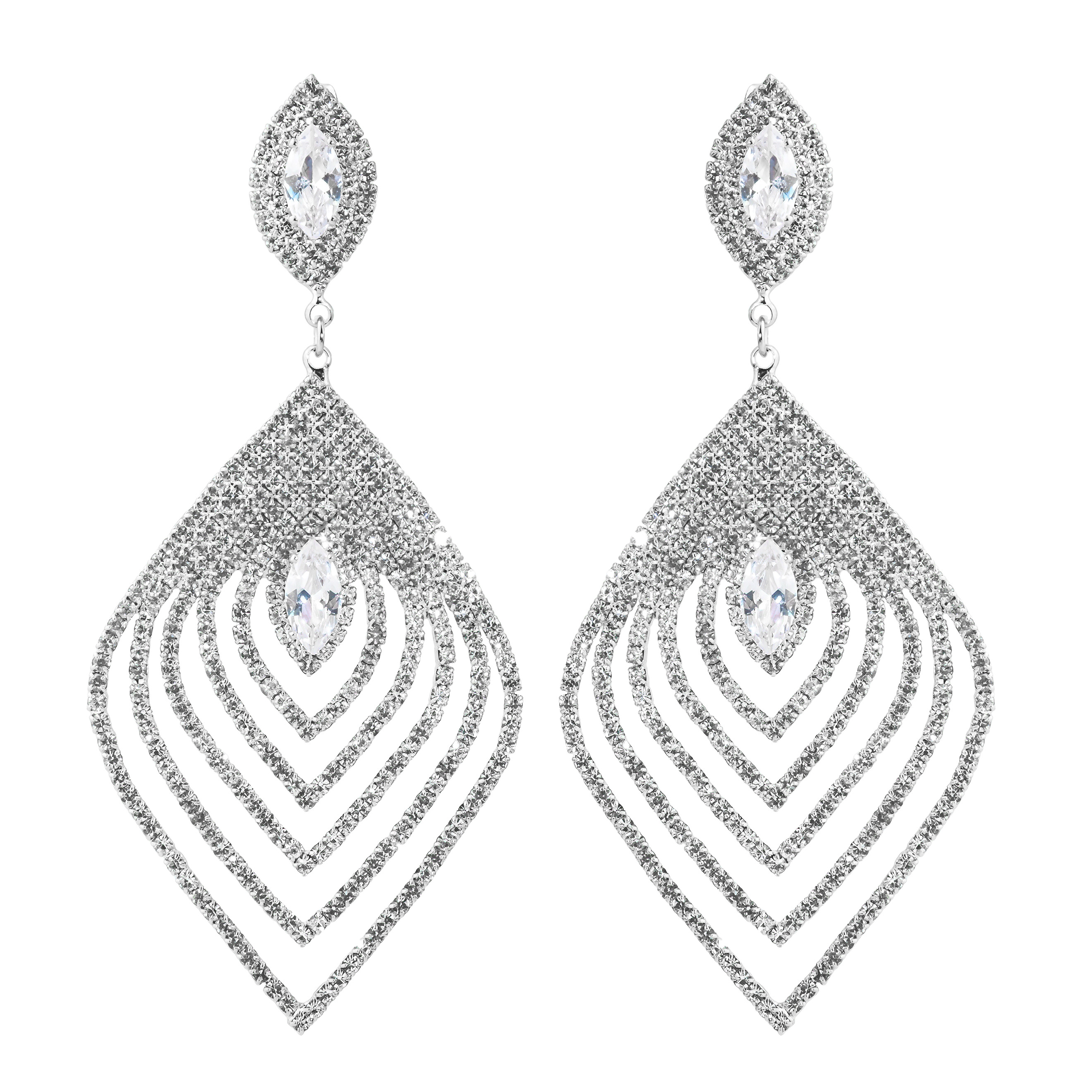feather earrings with crystals