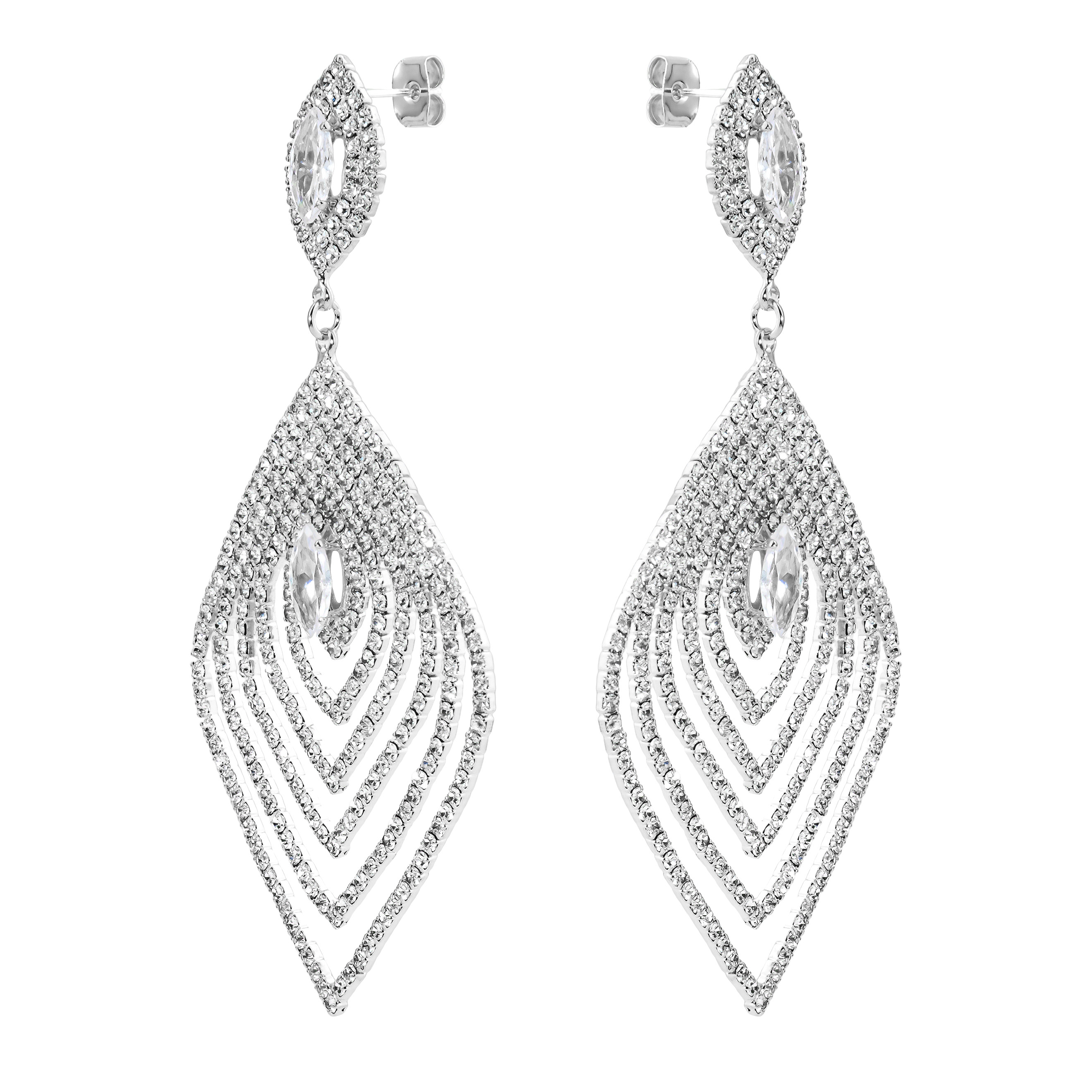 feather earrings with crystals
