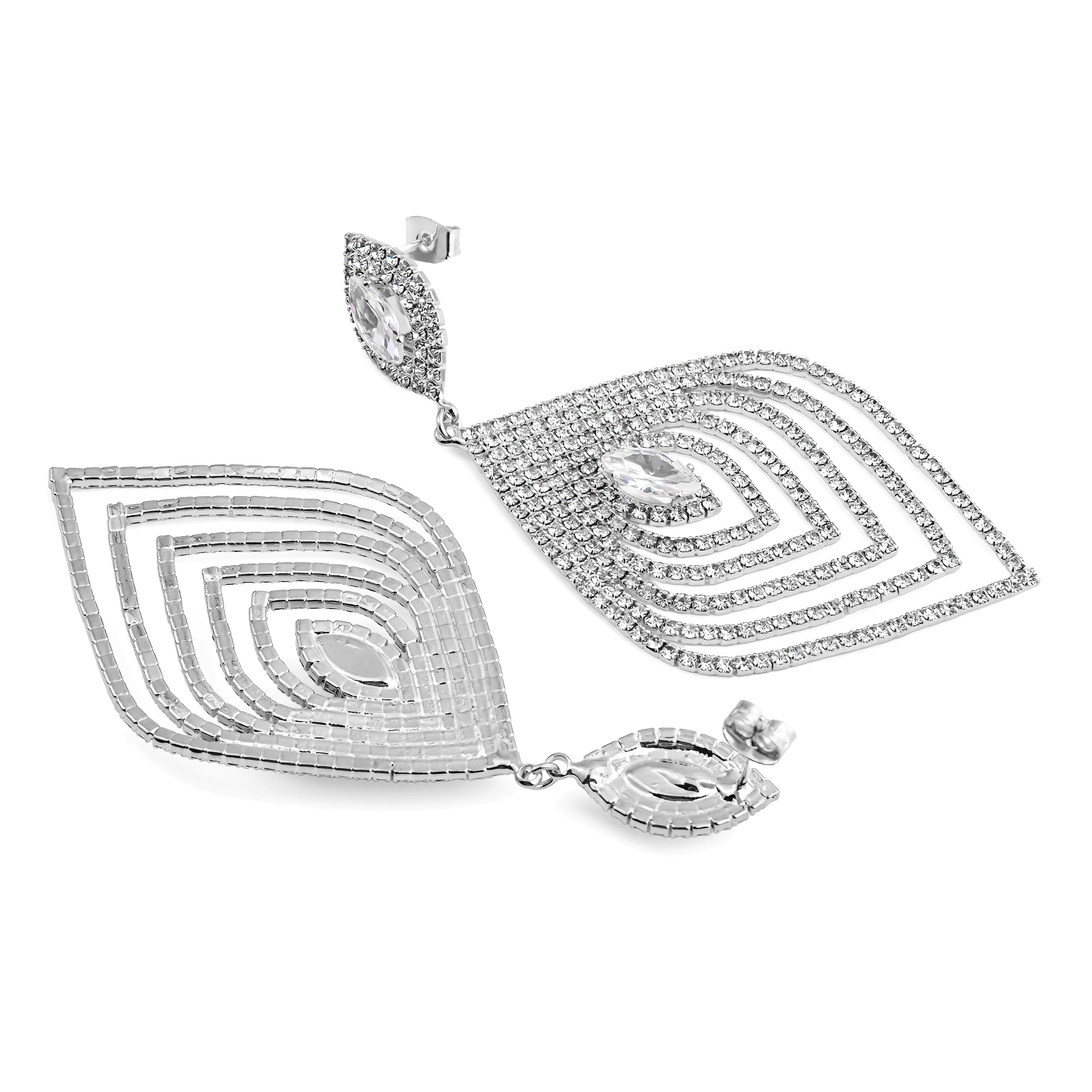 feather earrings with crystals