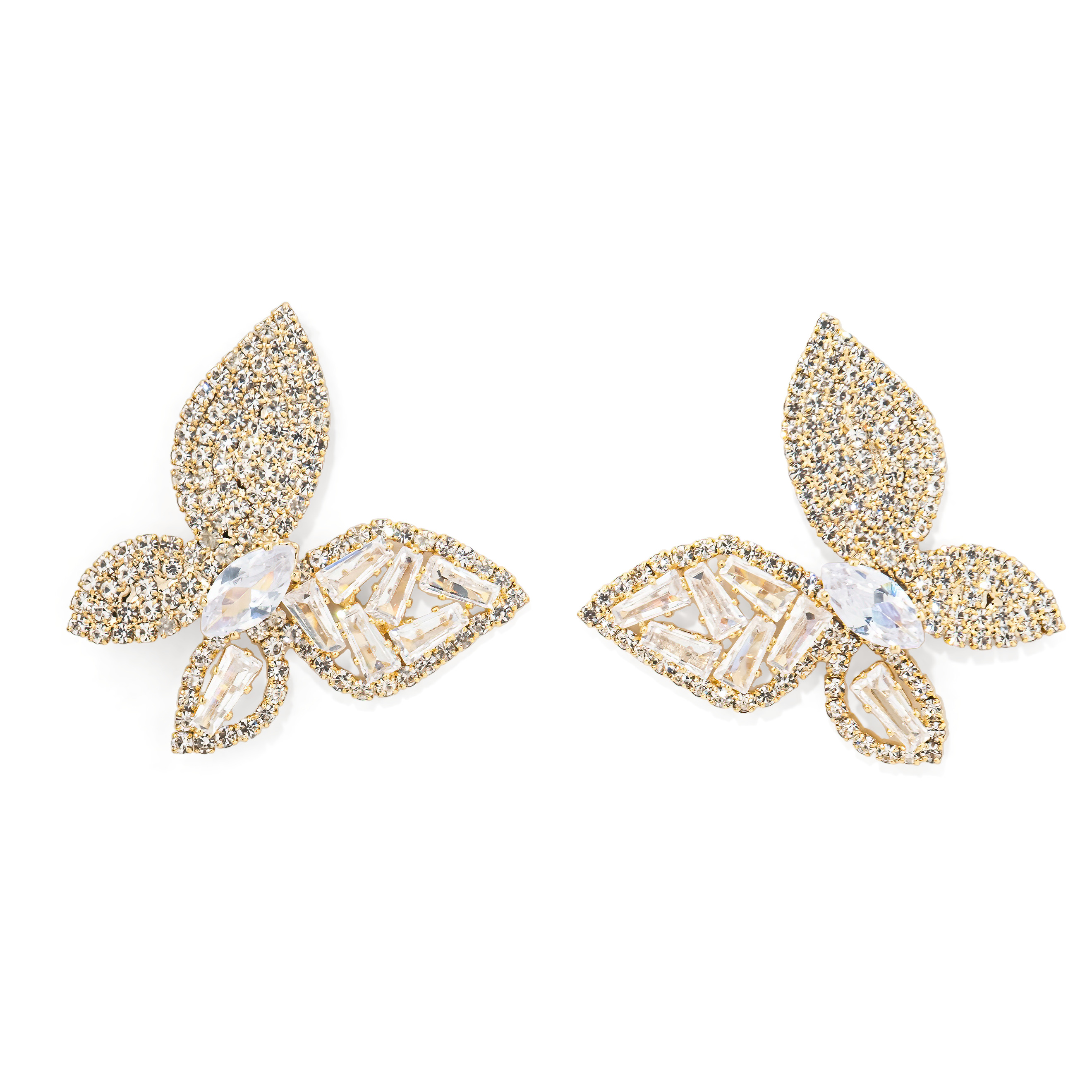 butterfly earrings with crystals