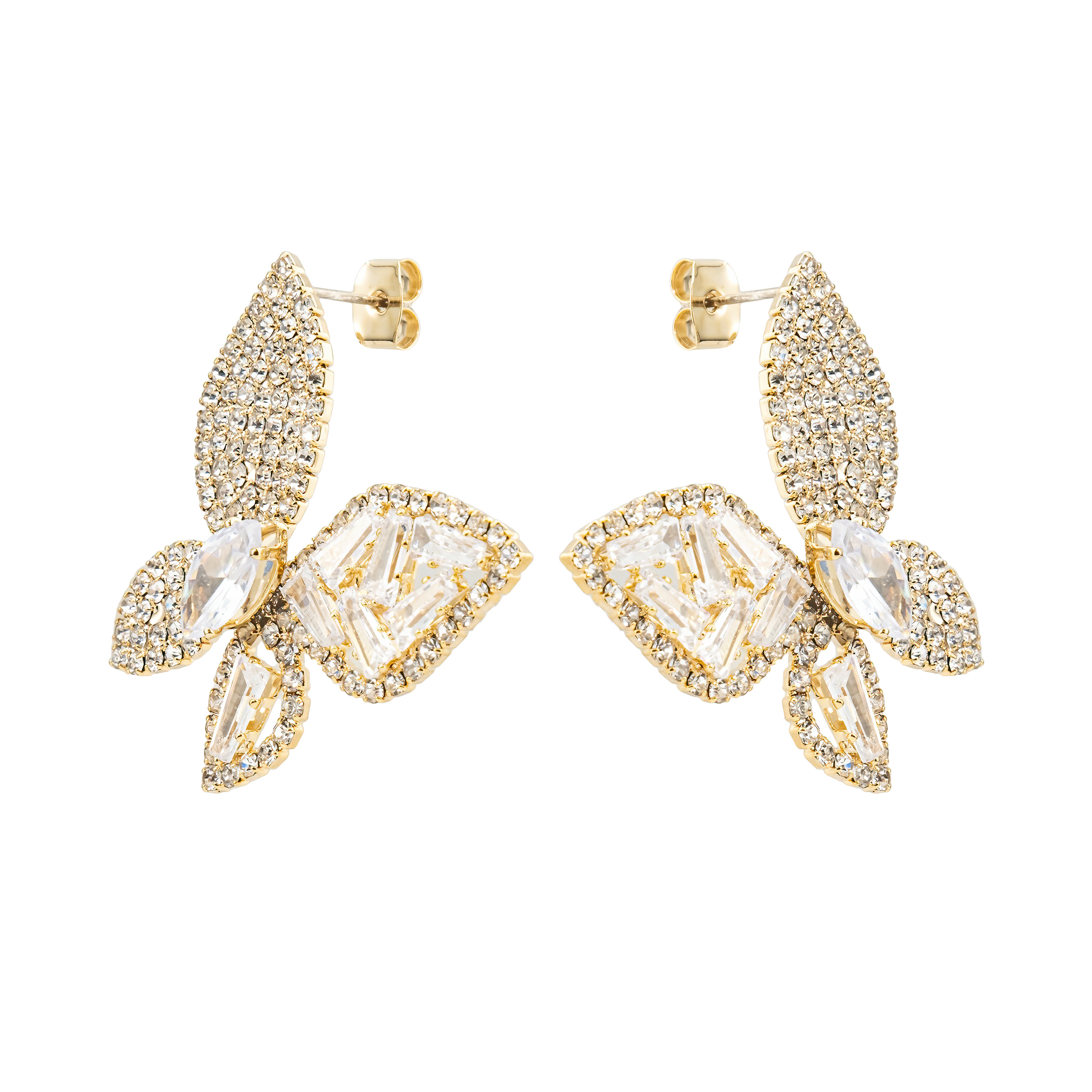 butterfly earrings with crystals