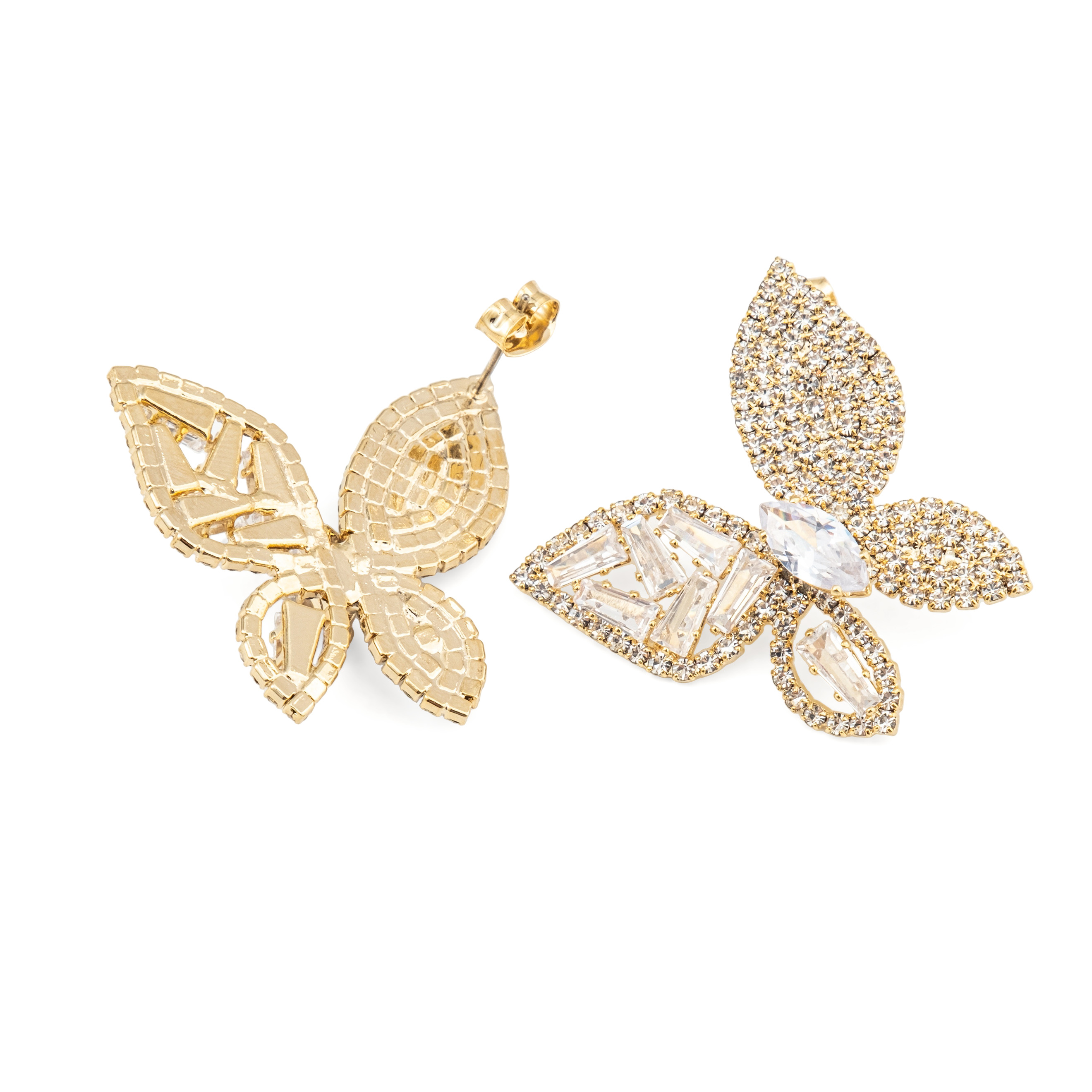 butterfly earrings with crystals