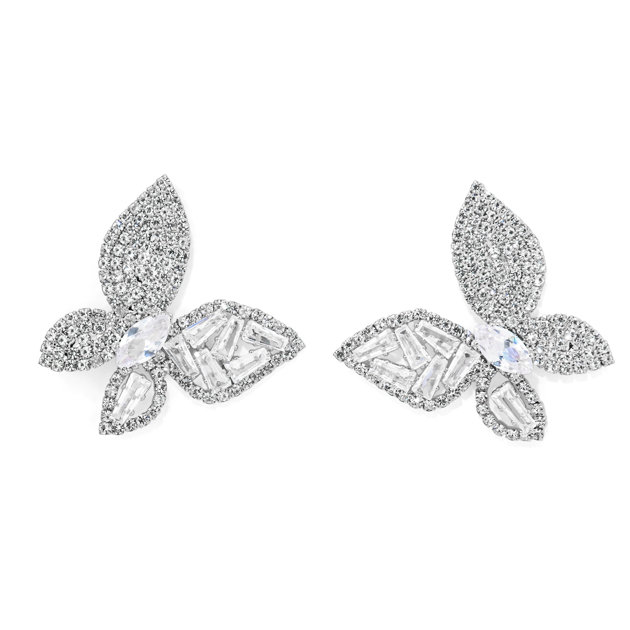 Butterfly earrings with crystals