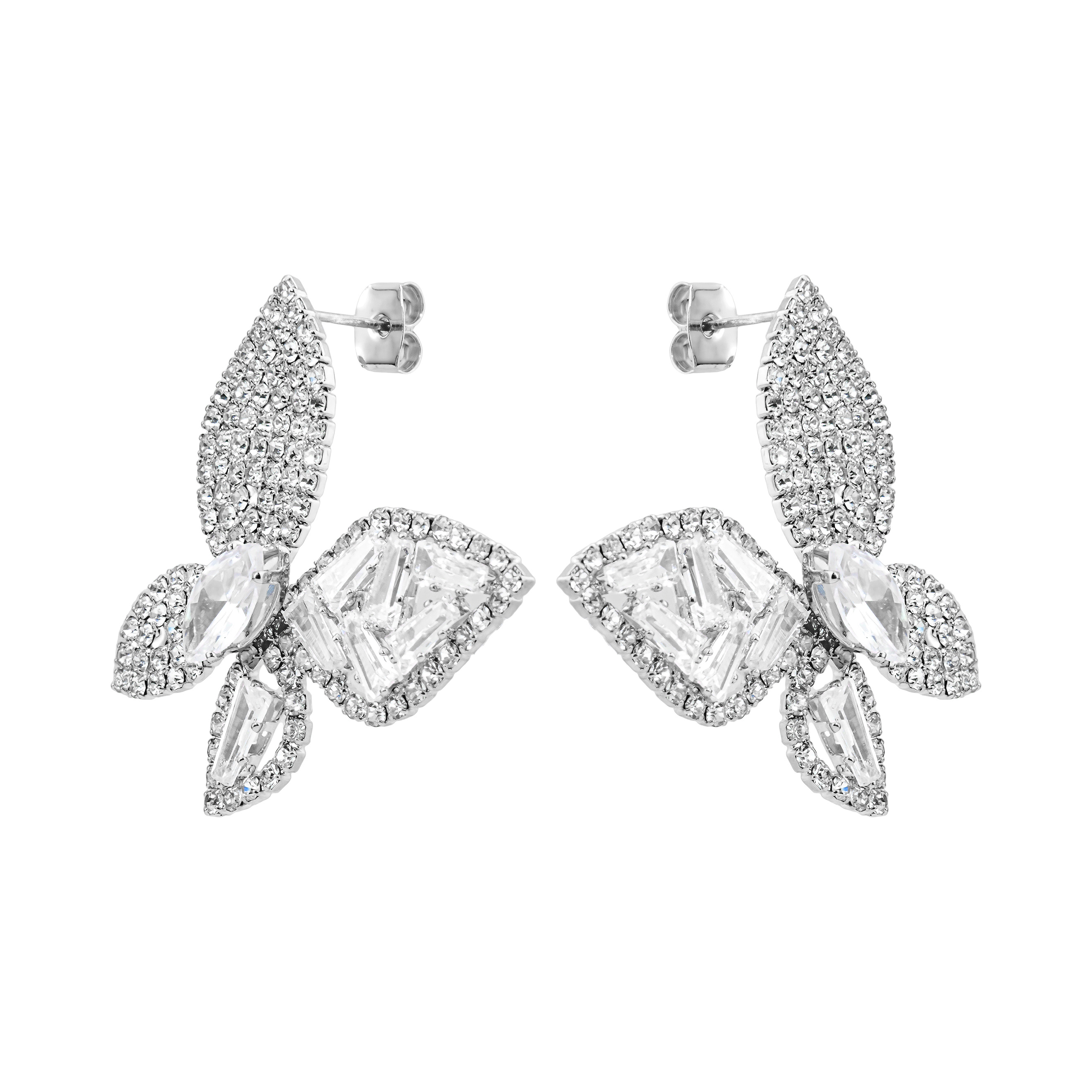 Butterfly earrings with crystals