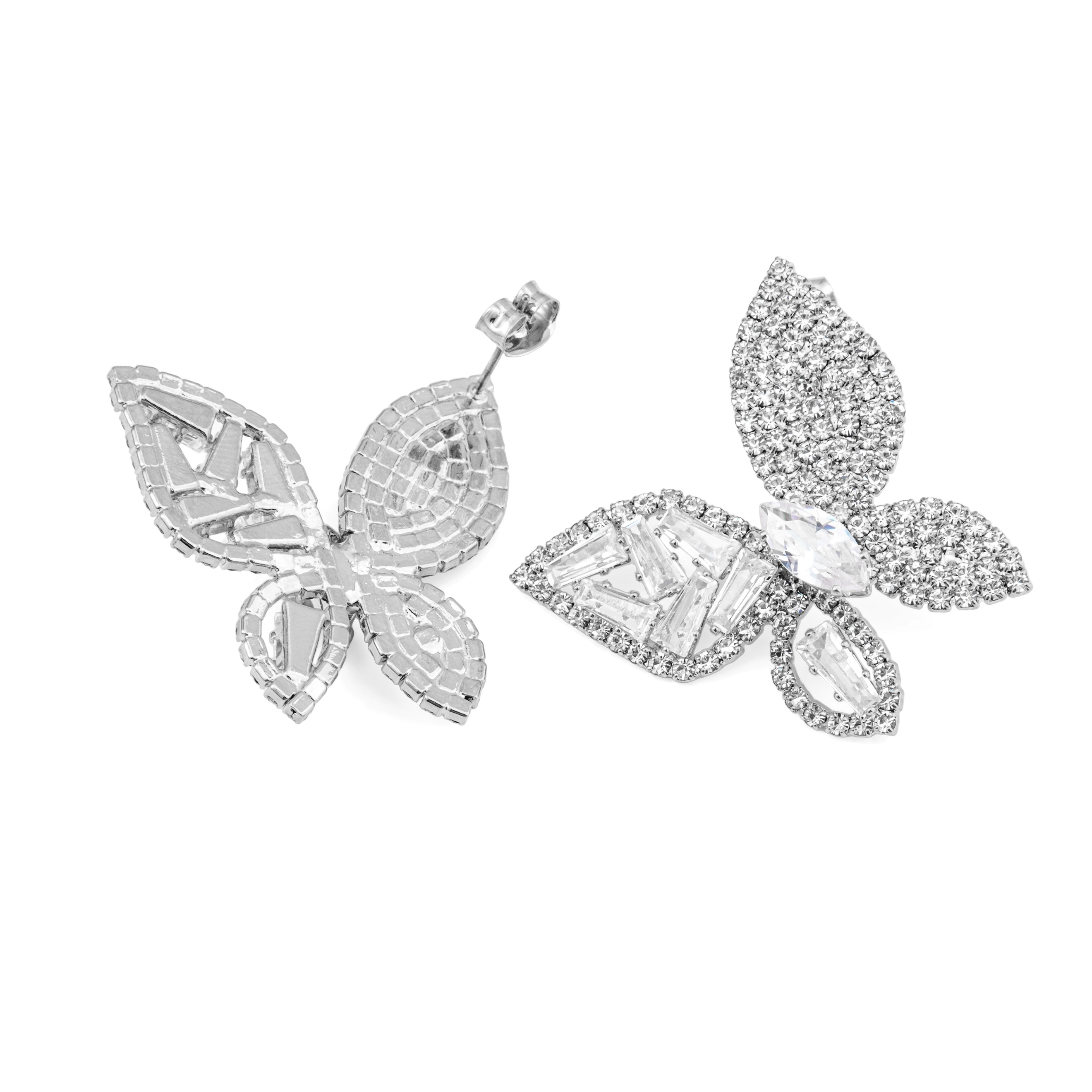 Butterfly earrings with crystals