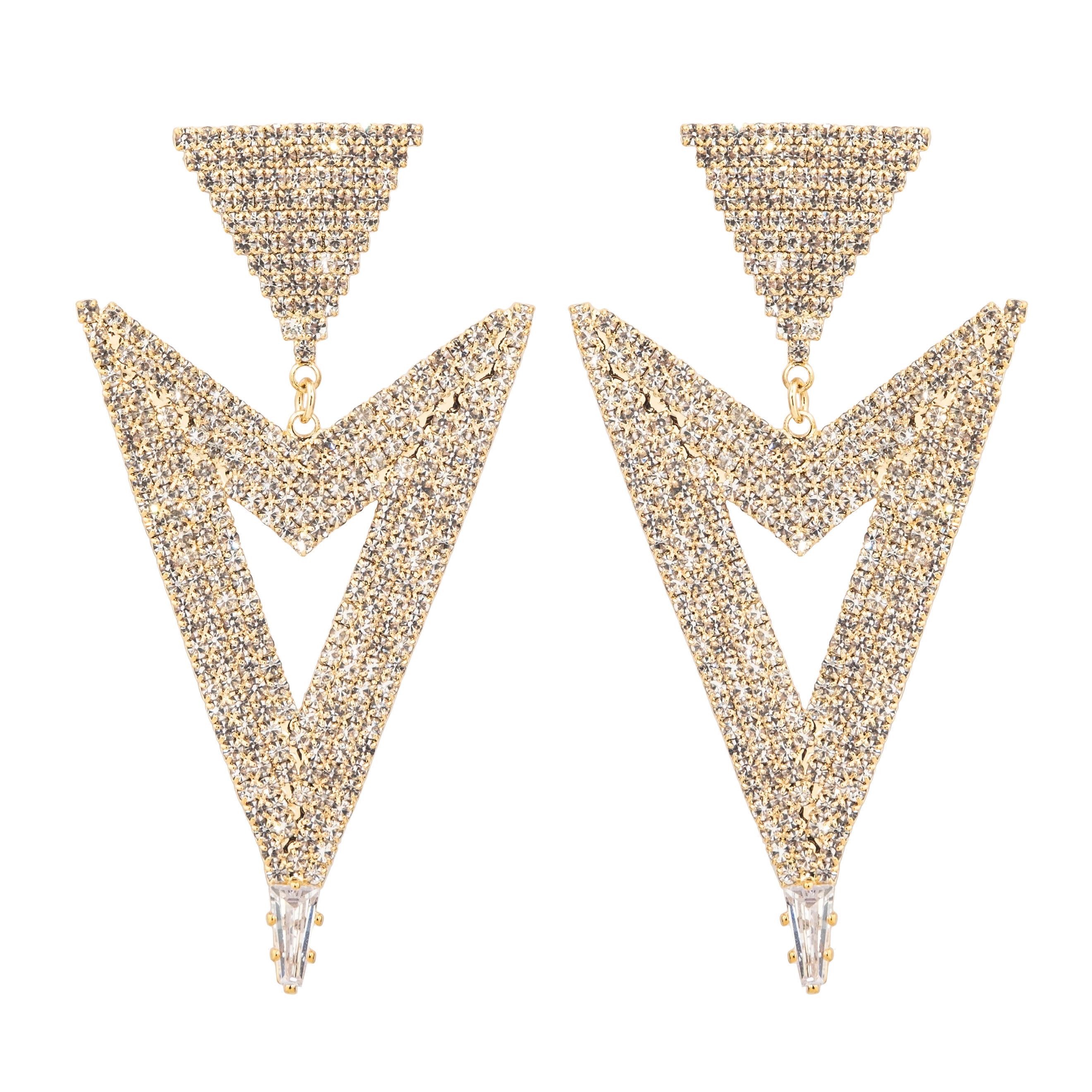 arrow earrings with crystals