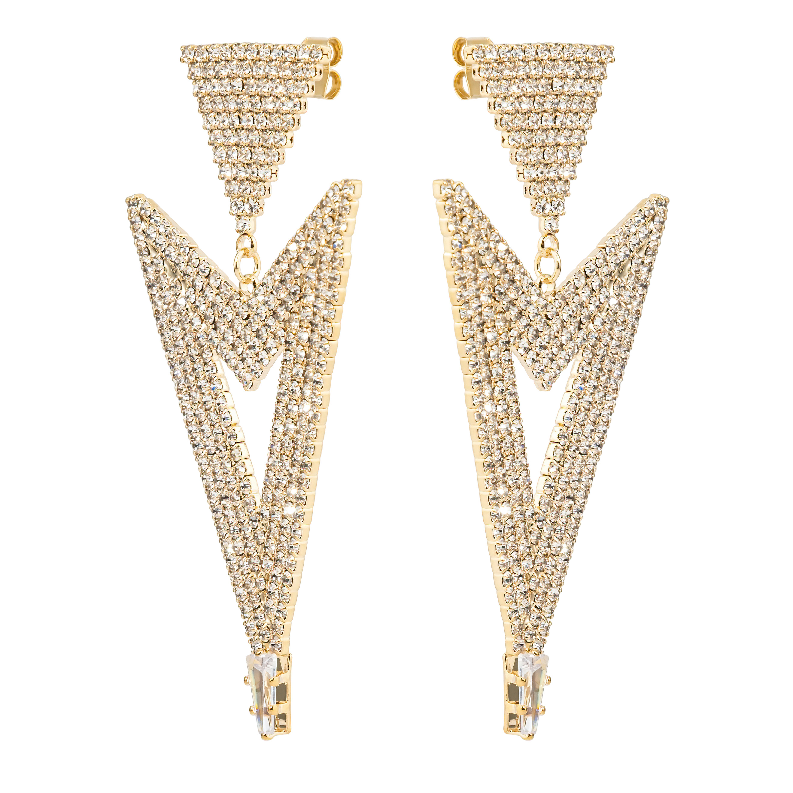arrow earrings with crystals