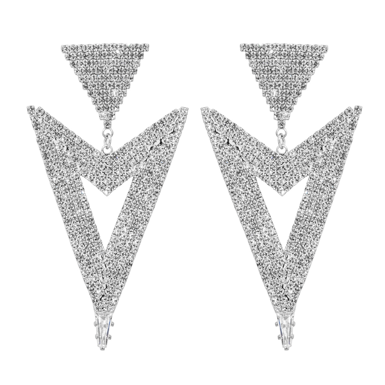 Herald Percy Серебристые серьги-стрелки с кристаллами herald percy серебристые серьги бабочки с кристаллами