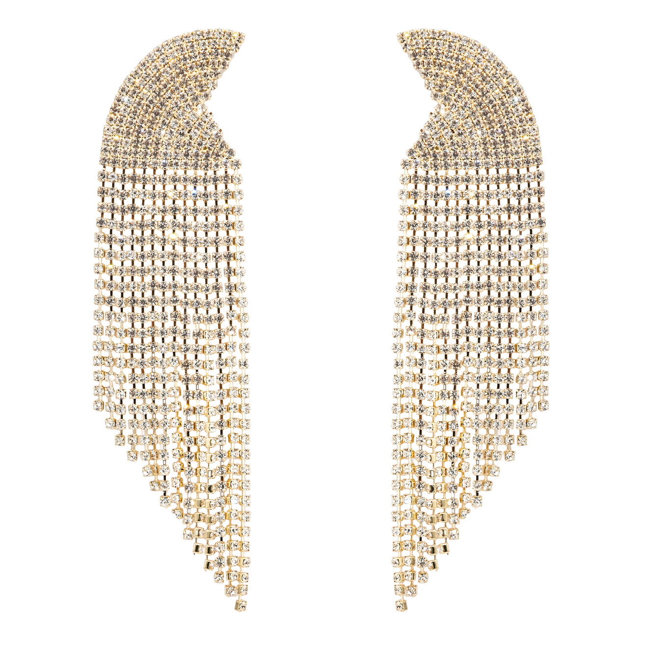 Herald Percy Золотистые серьги-полукруги с кристаллами herald percy двойные золотистые серьги с белыми кристаллами