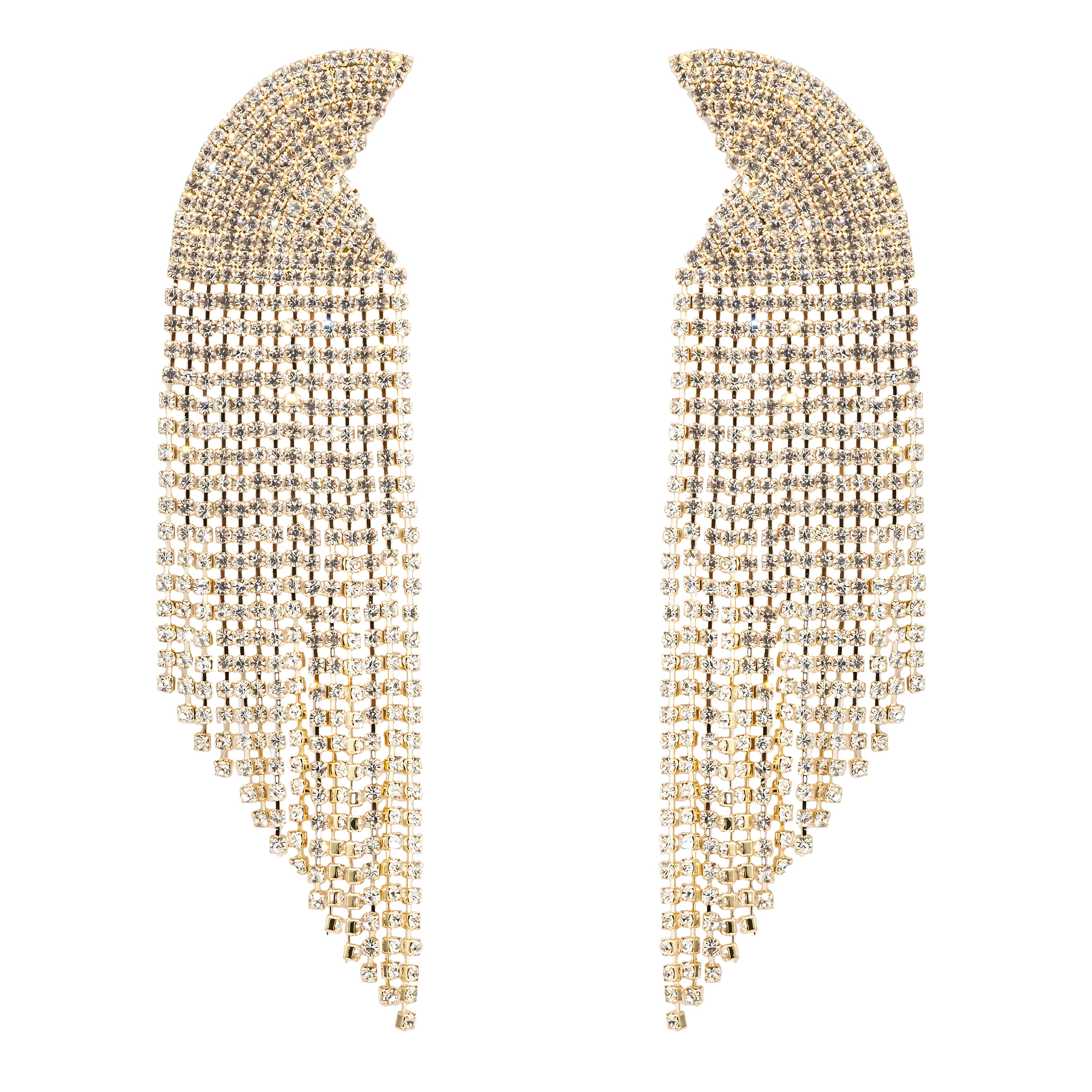 semicircle earrings with crystals