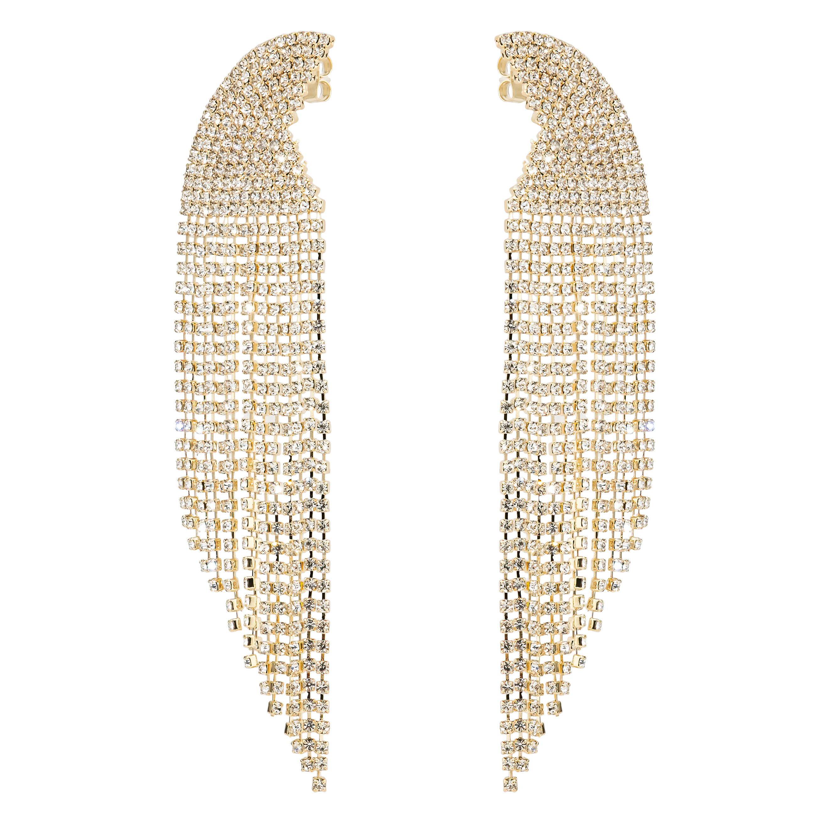 semicircle earrings with crystals