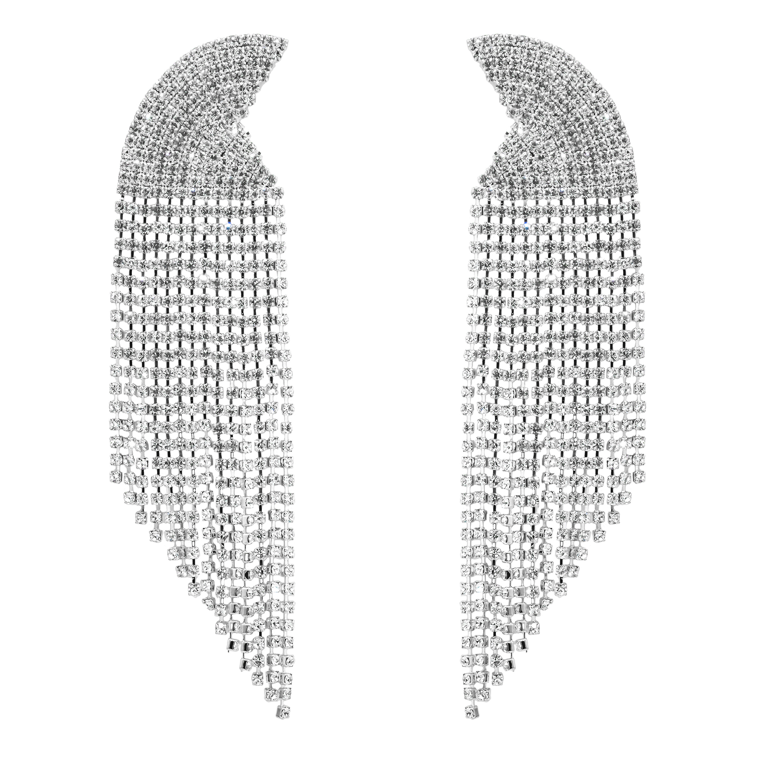 semi-circle earrings with crystals